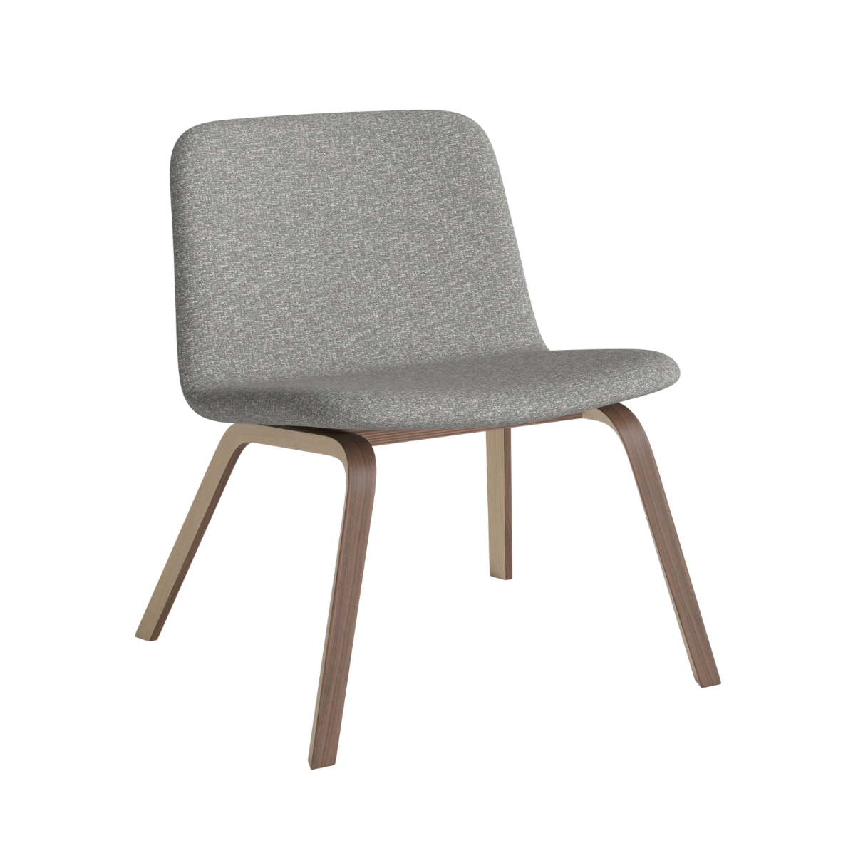 Fauteuil PALM gestoffeerd met een notenhouten basis