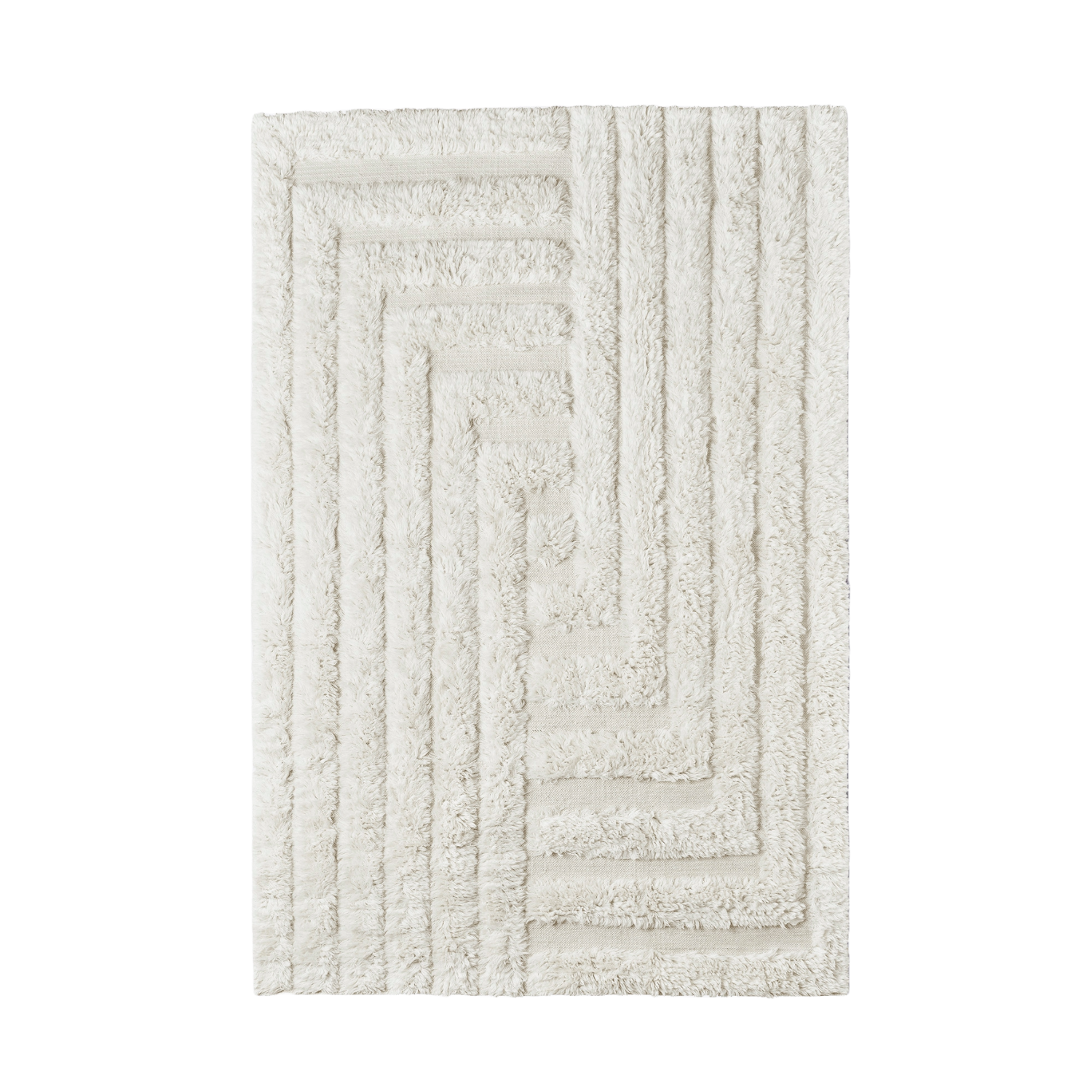 SHAGGY LABYRINTH white rug with long pile