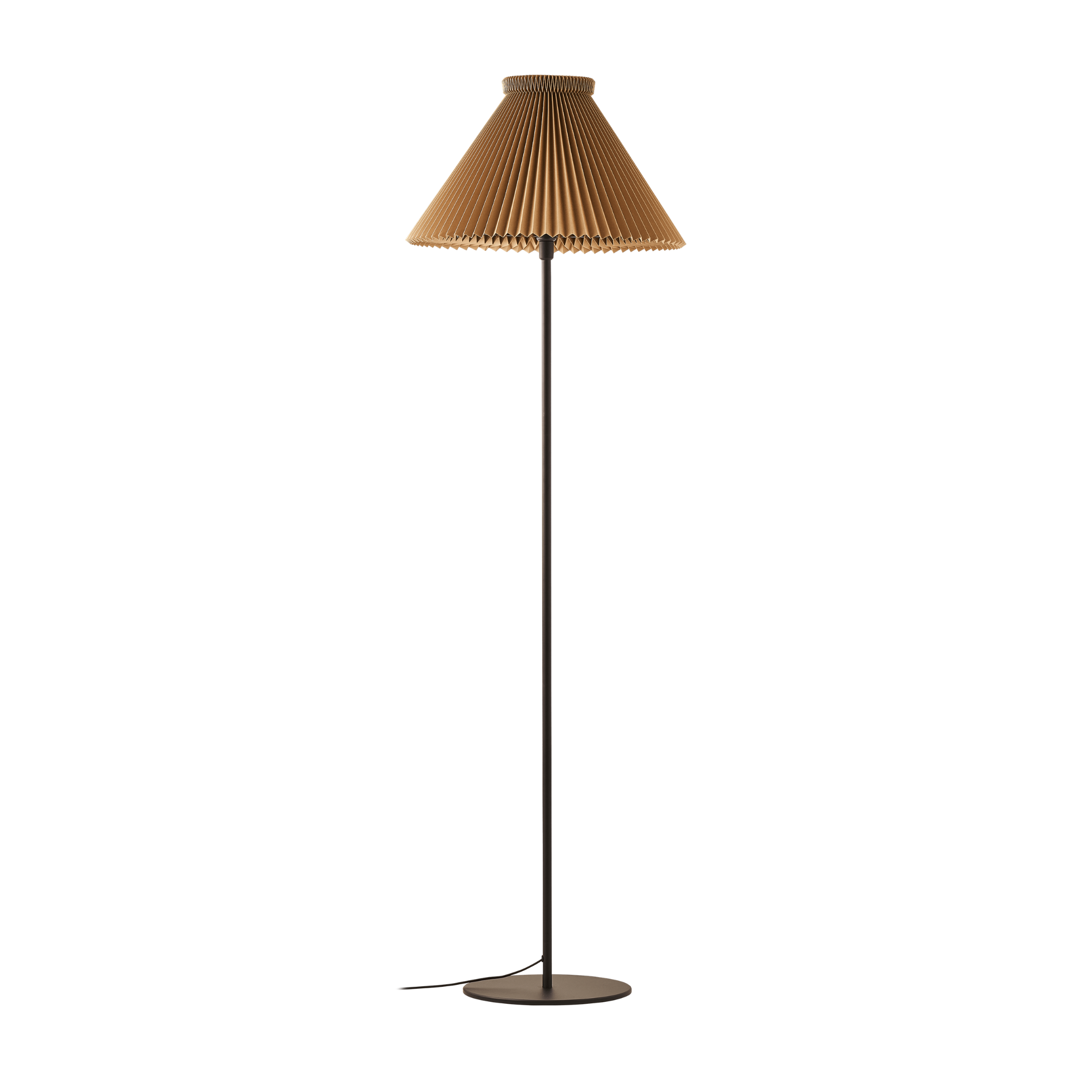 Vloerlamp MODEL 334 mosterdgeel met zwarte voet
