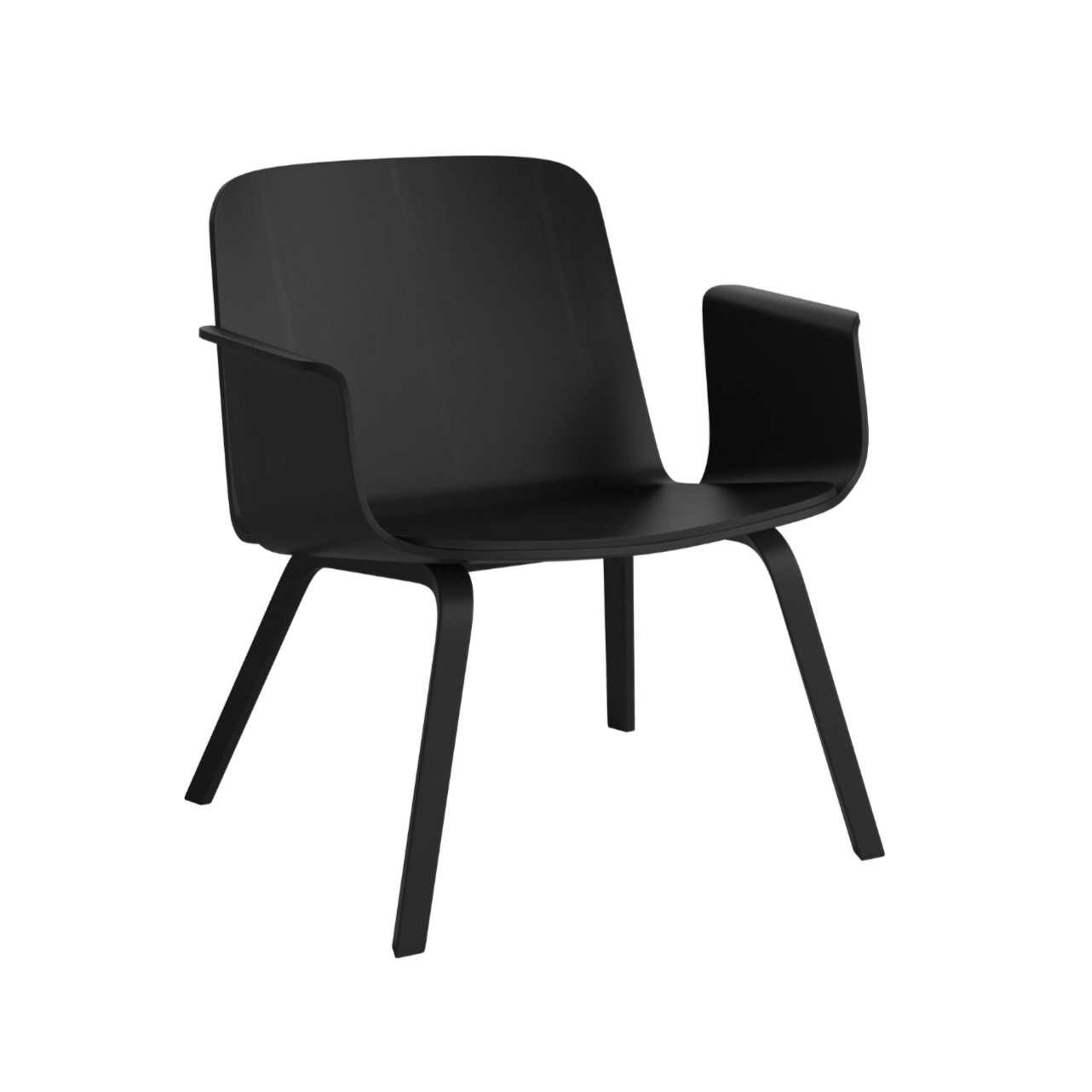 Fauteuil met armleuningen PALM zwart eikenfineer