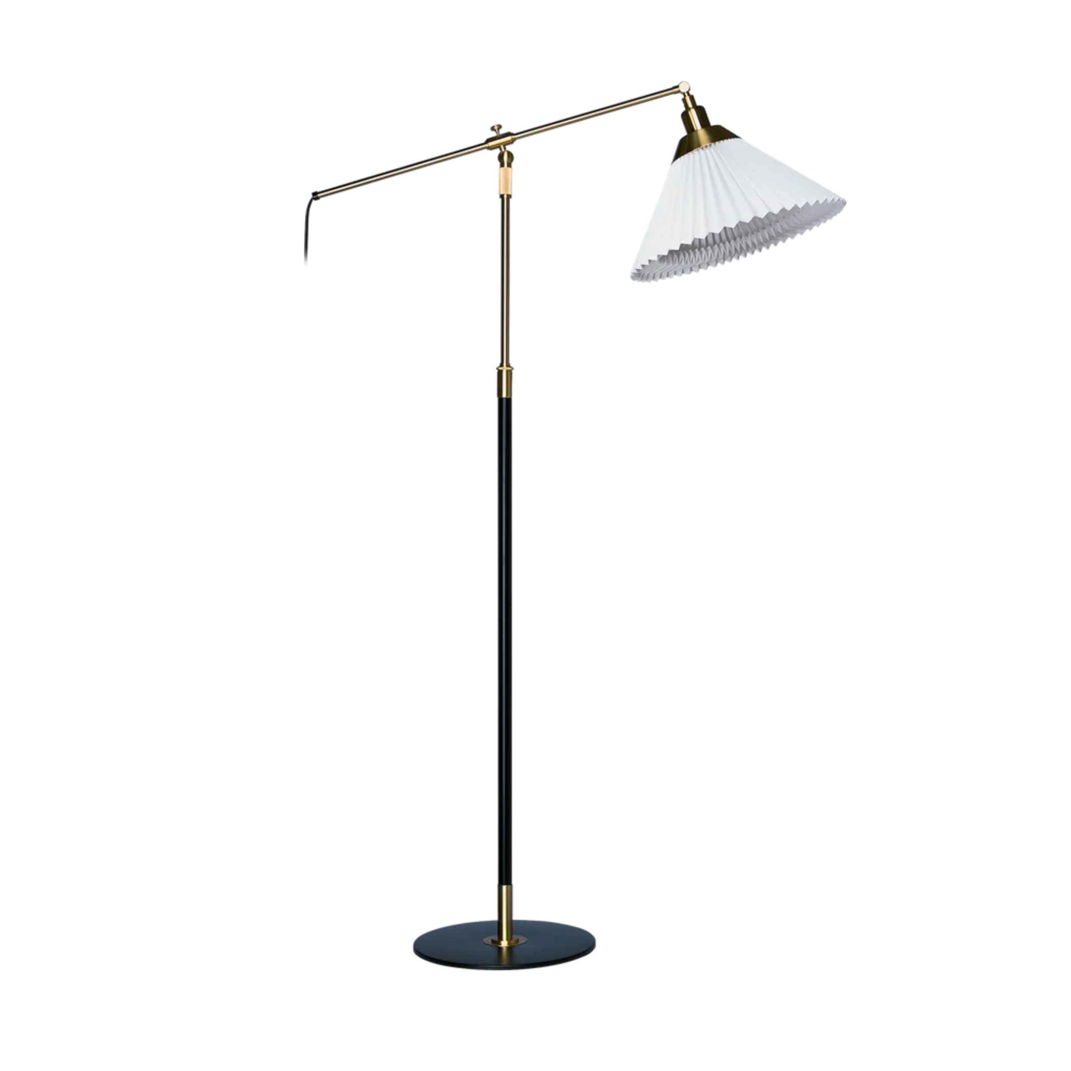 Vloerlamp MODEL 349 wit met zwart-gouden voet