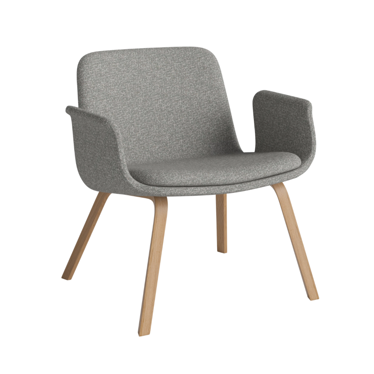 Fauteuil met armleuningen PALM gestoffeerd met een eiken basis