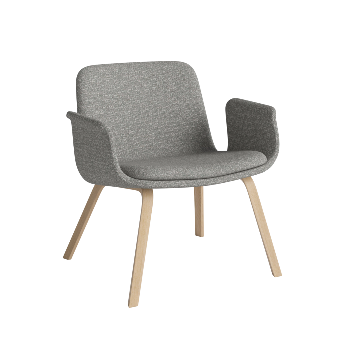 Fauteuil met armleuningen PALM gestoffeerd met een gebleekte basis