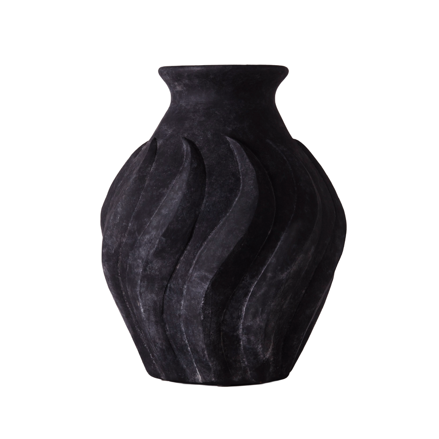 SWIRL vase black ceramic