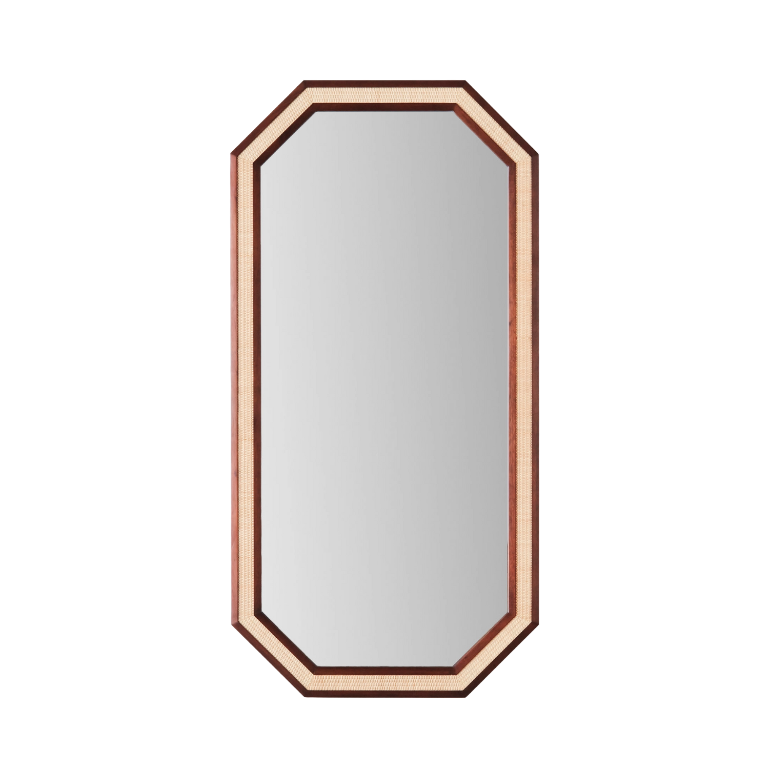 Lustro RATTAN Mahagoni und Rattan