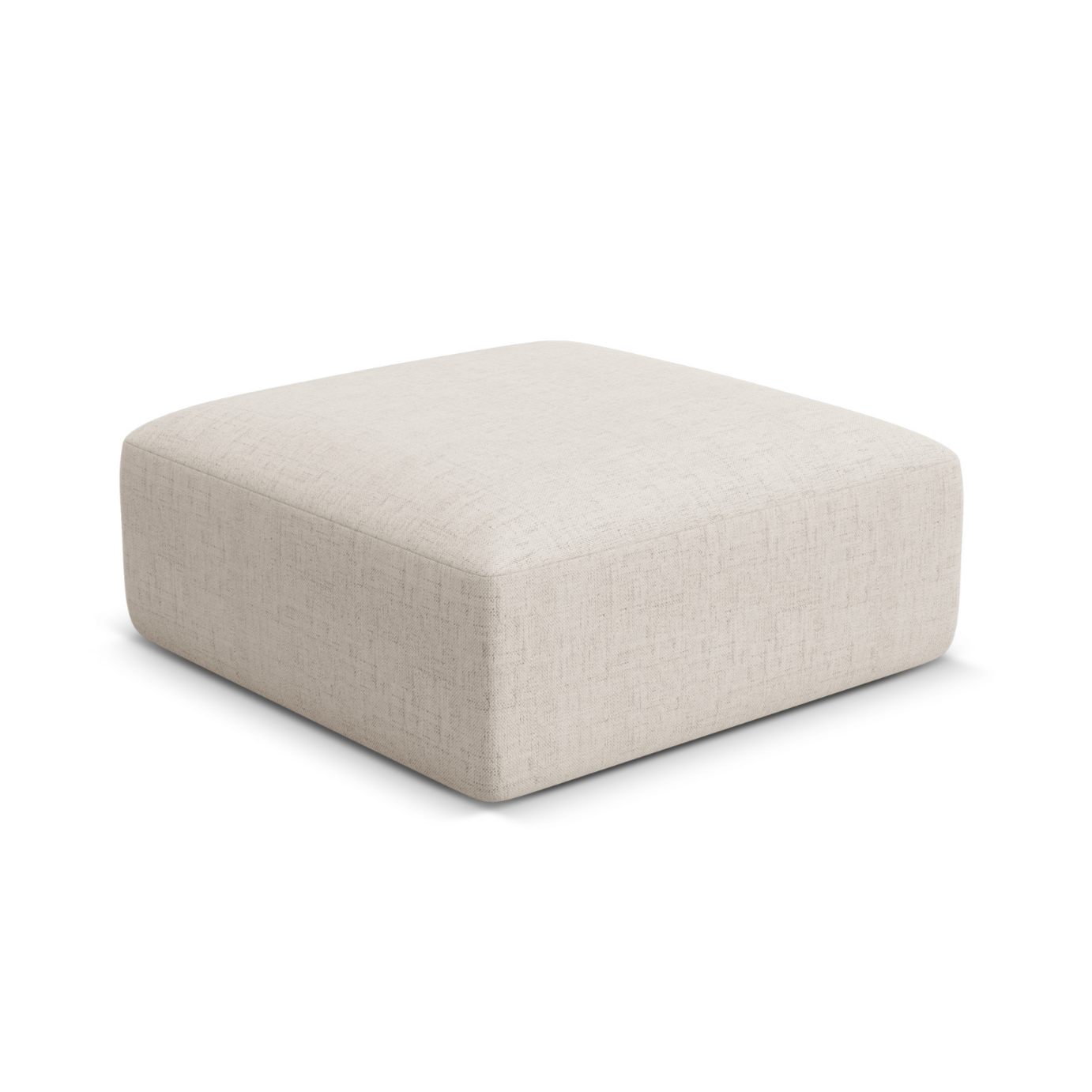 Cream Chenille Pouf