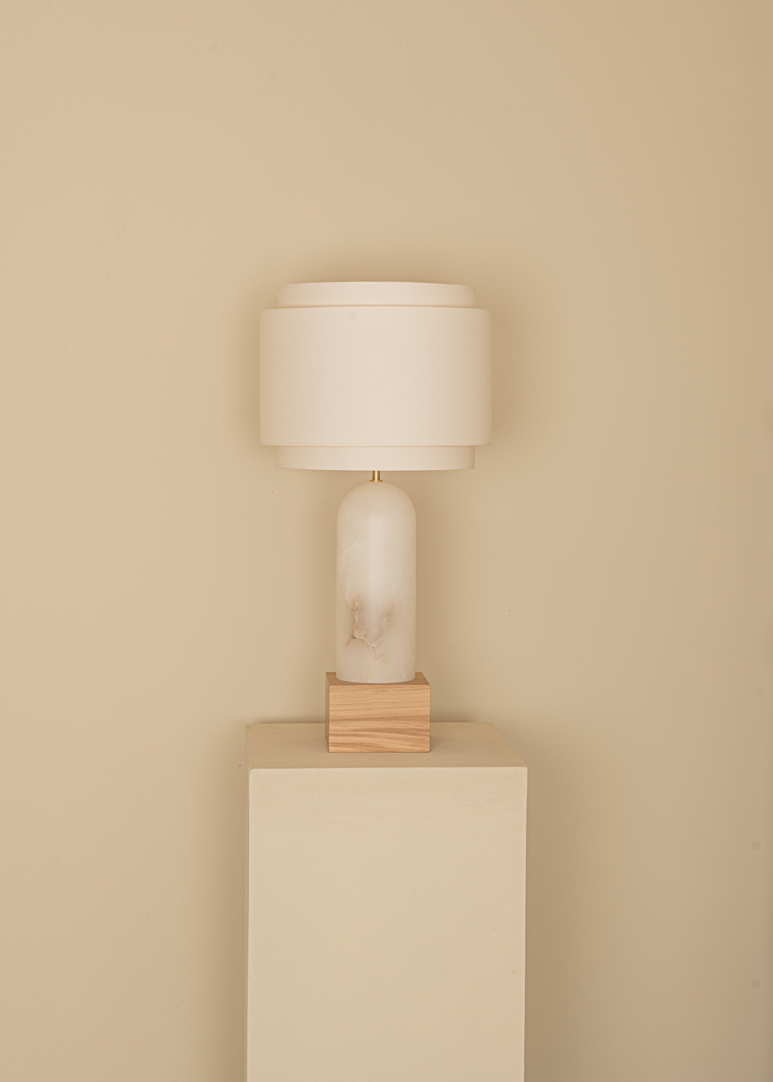 PURA KELO DOUBLE Table Lamp White Alabaster