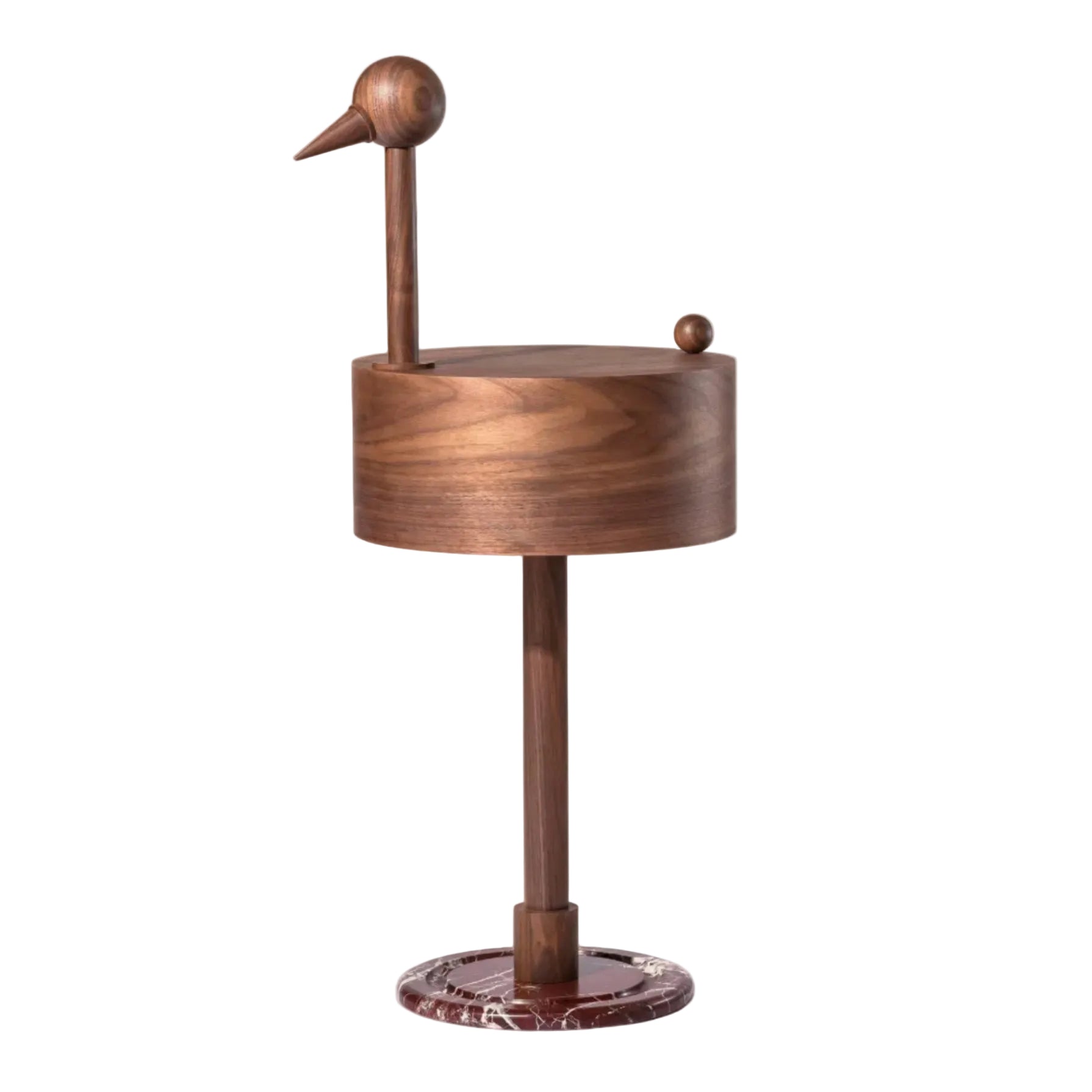 Zijtafel RARA AVIS notenhout met marmeren voet