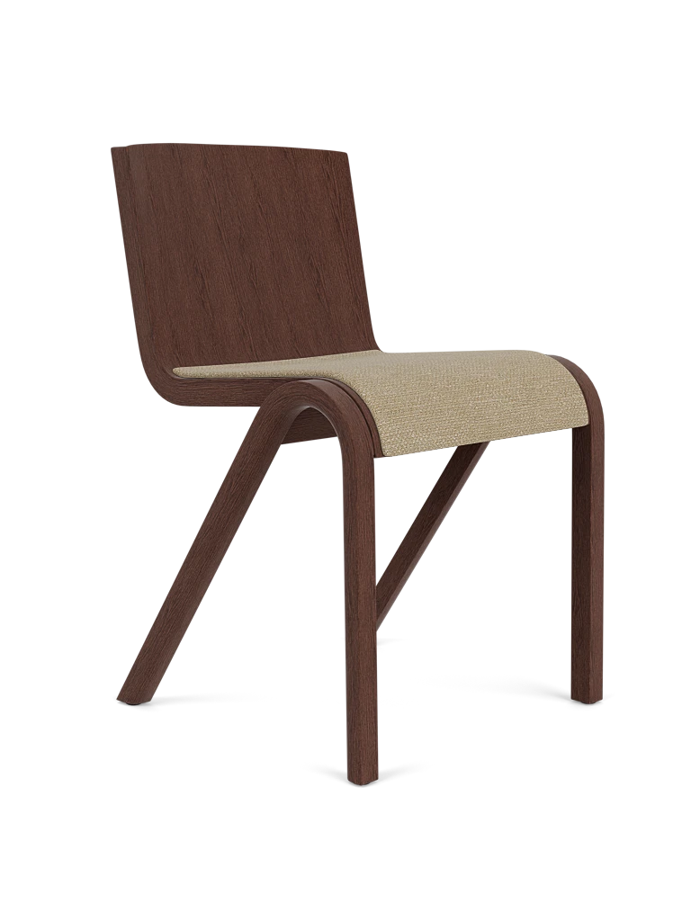 READY chair beige boucle with dark oak base