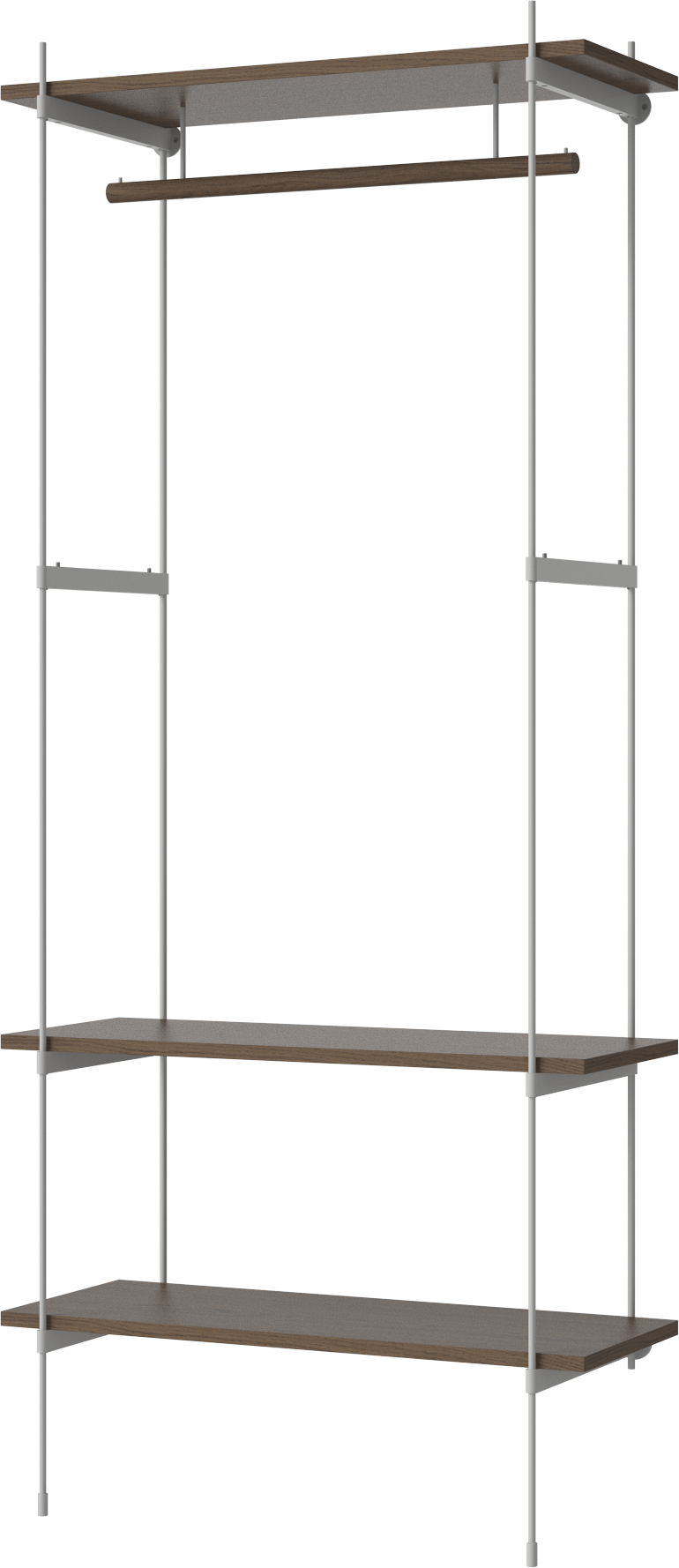 Boekenkast met kapstok ROD donker eikenfineer met stalen frame