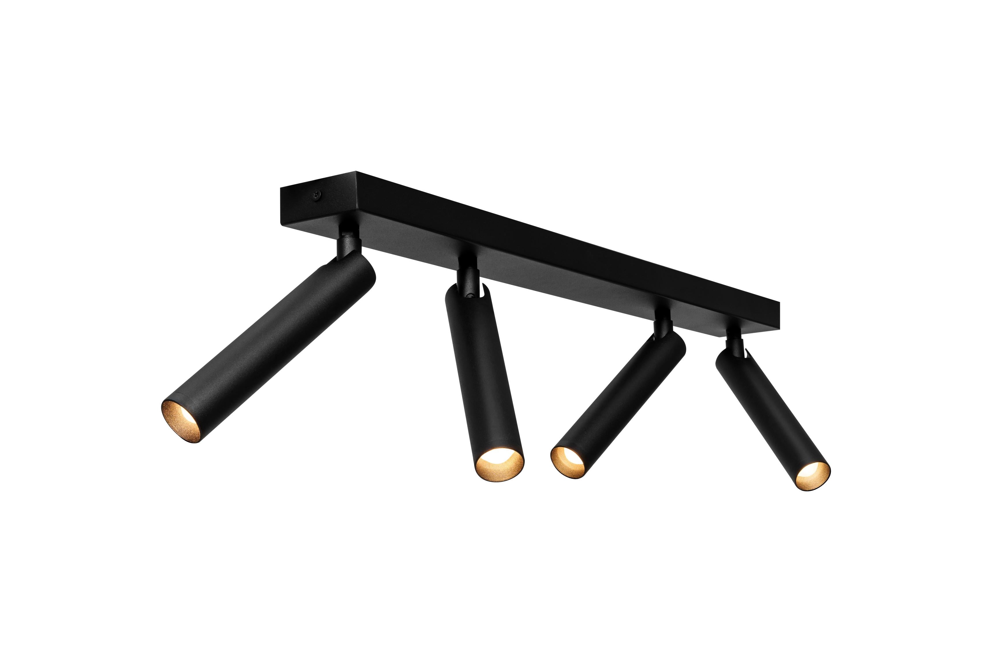 Plafondlamp ROLL 4 zwart