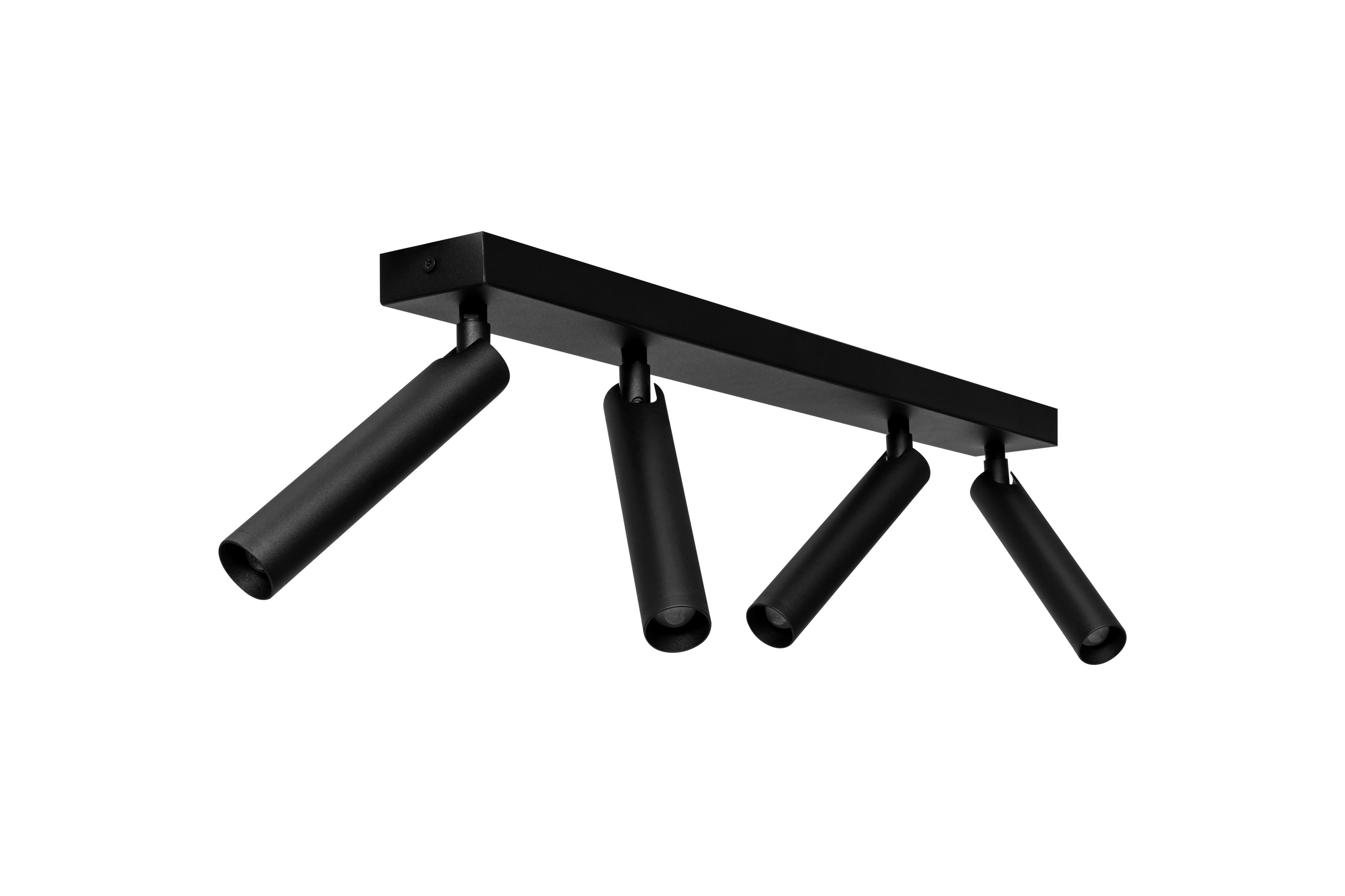 Plafondlamp ROLL 4 zwart