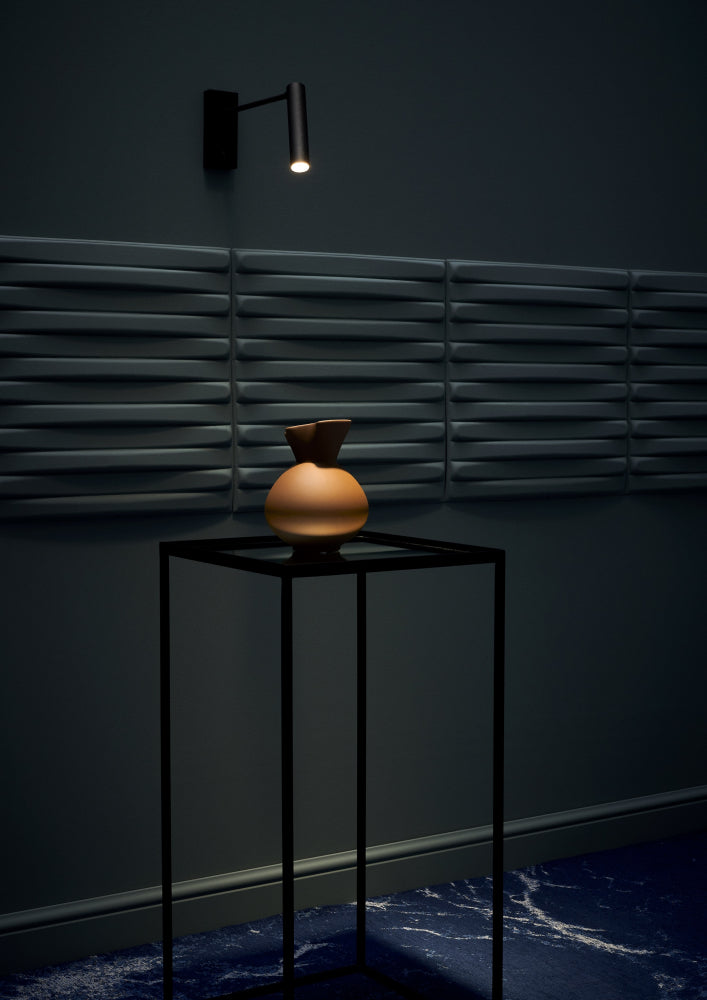 Verstelbare wandlamp ROLL zwart