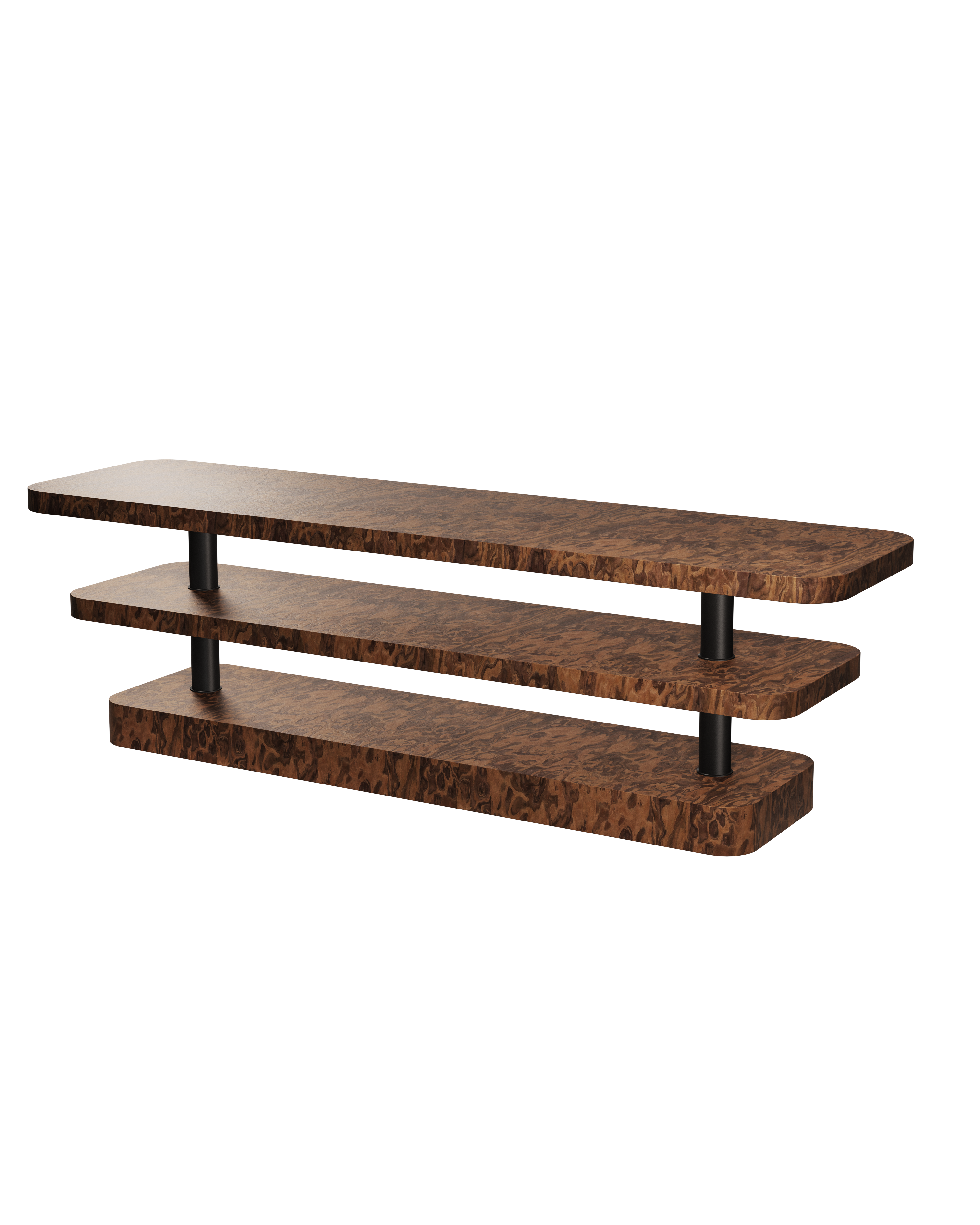 RTV-kast REL fineer California Burl met zwarte elementen