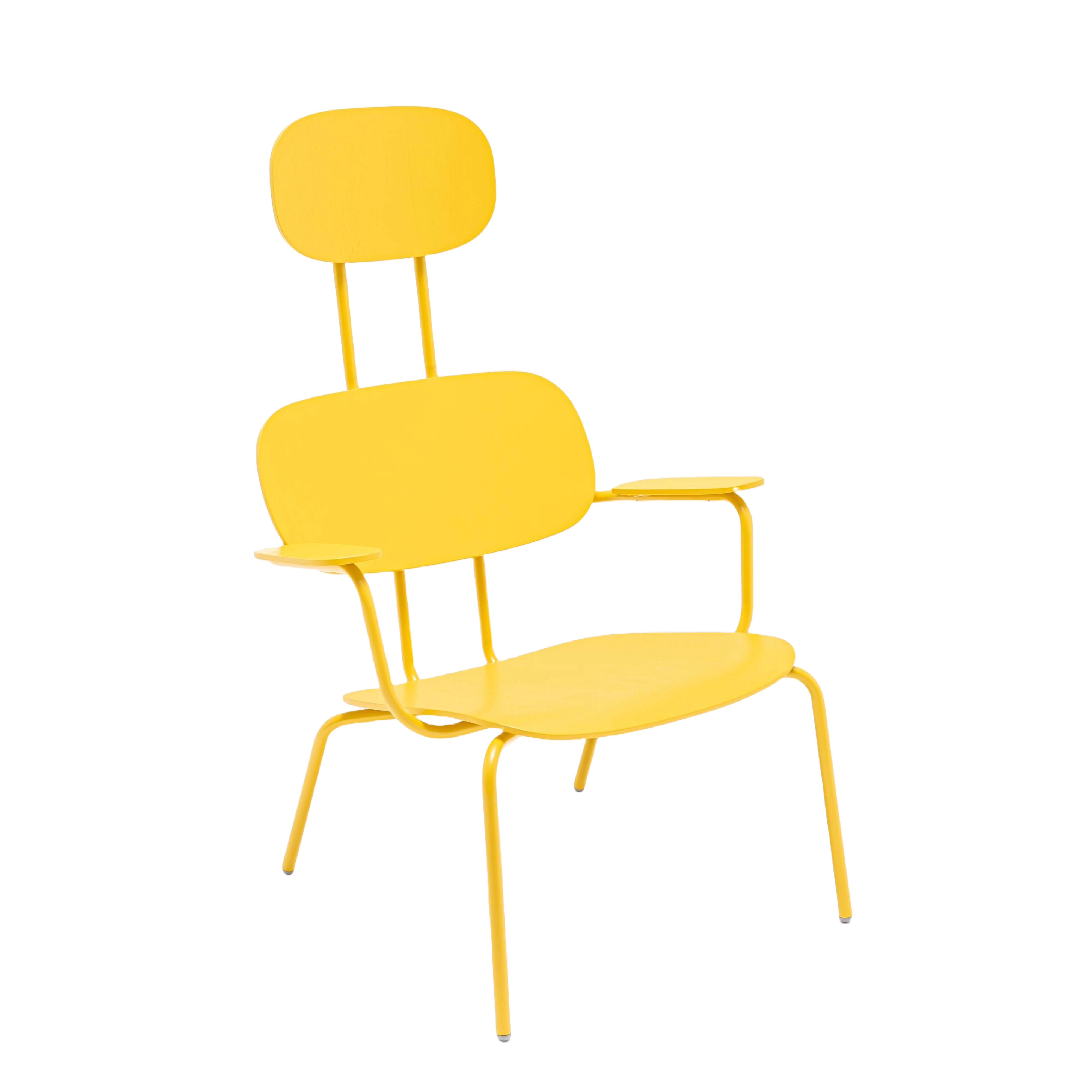 Fotel z zagłówkiem NEW SCHOOL LOUNGE jasnoszara podstawa do salonu – .mdd
