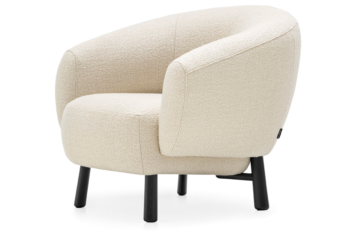 Upholstered RIO Armchair with Black Base