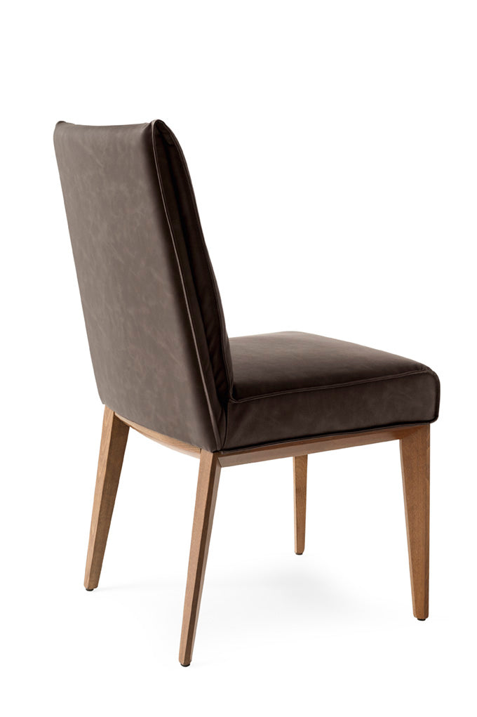 Gestoffeerde ROMY stoel met notenhouten basis