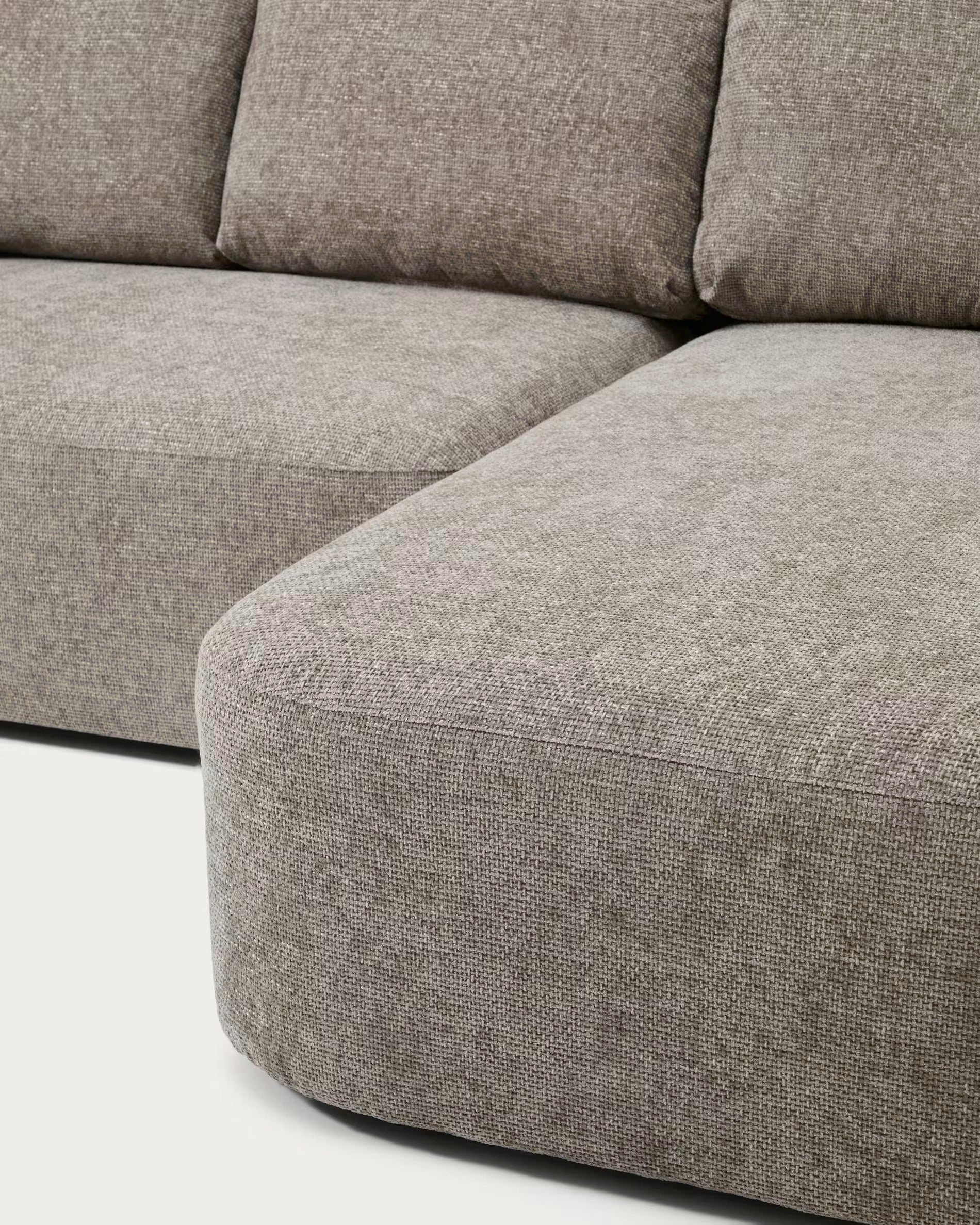 Rechtsseitige 3-Sitzer-Couch mit Schlaffunktion LAIRA taupe