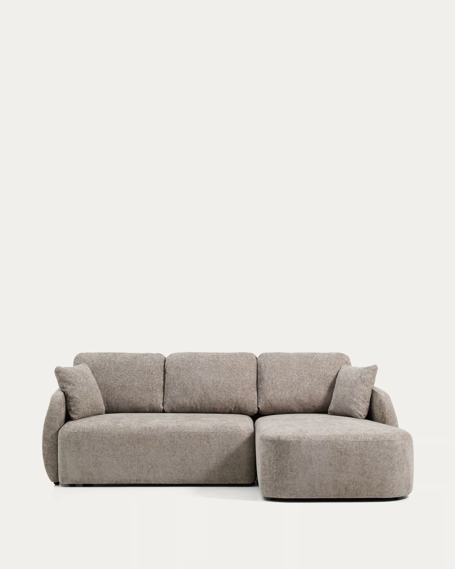 Rechtsseitige 3-Sitzer-Couch mit Schlaffunktion LAIRA taupe