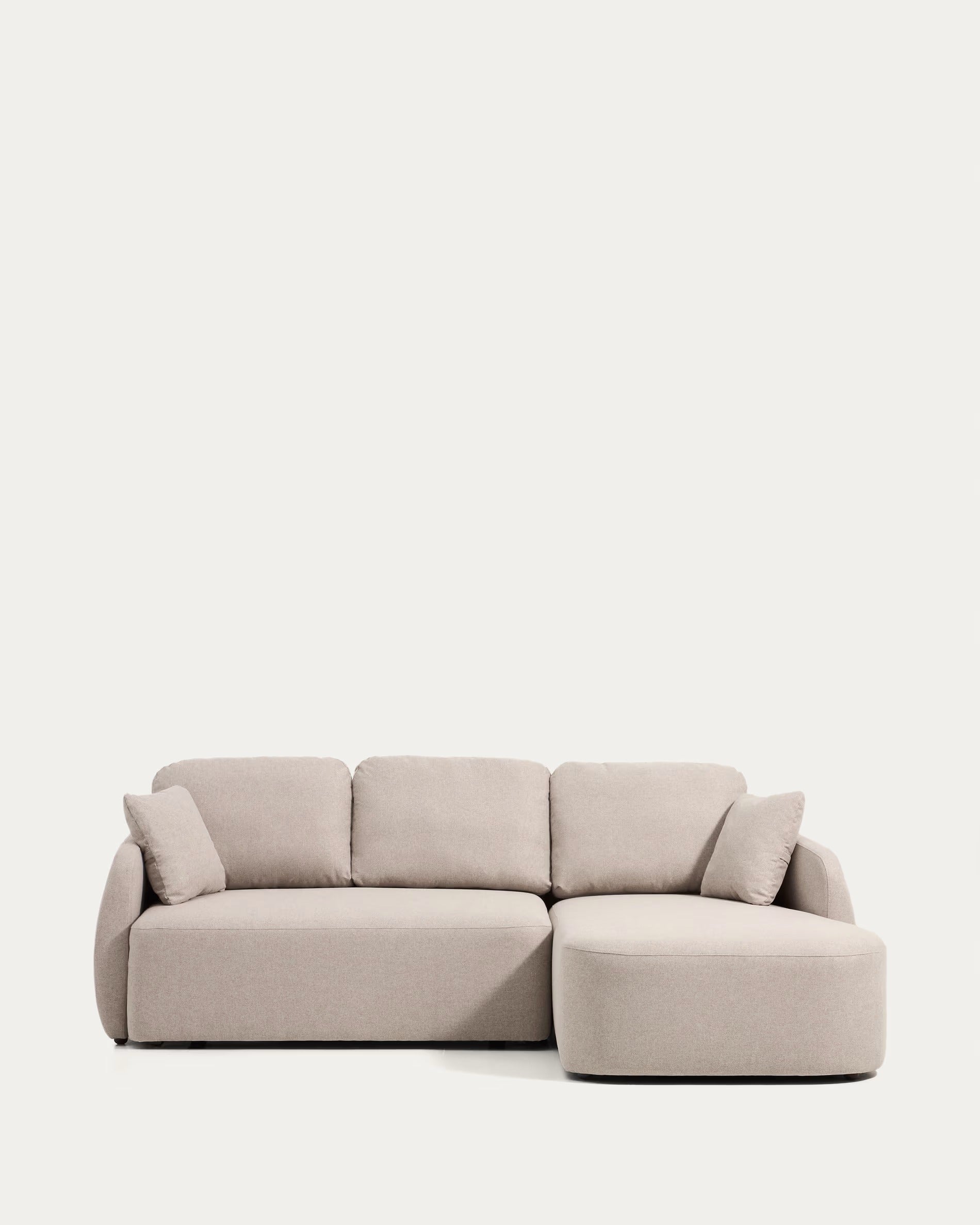 Rechtsseitige 3-Sitzer-Couch mit Schlaffunktion LAIRA beige