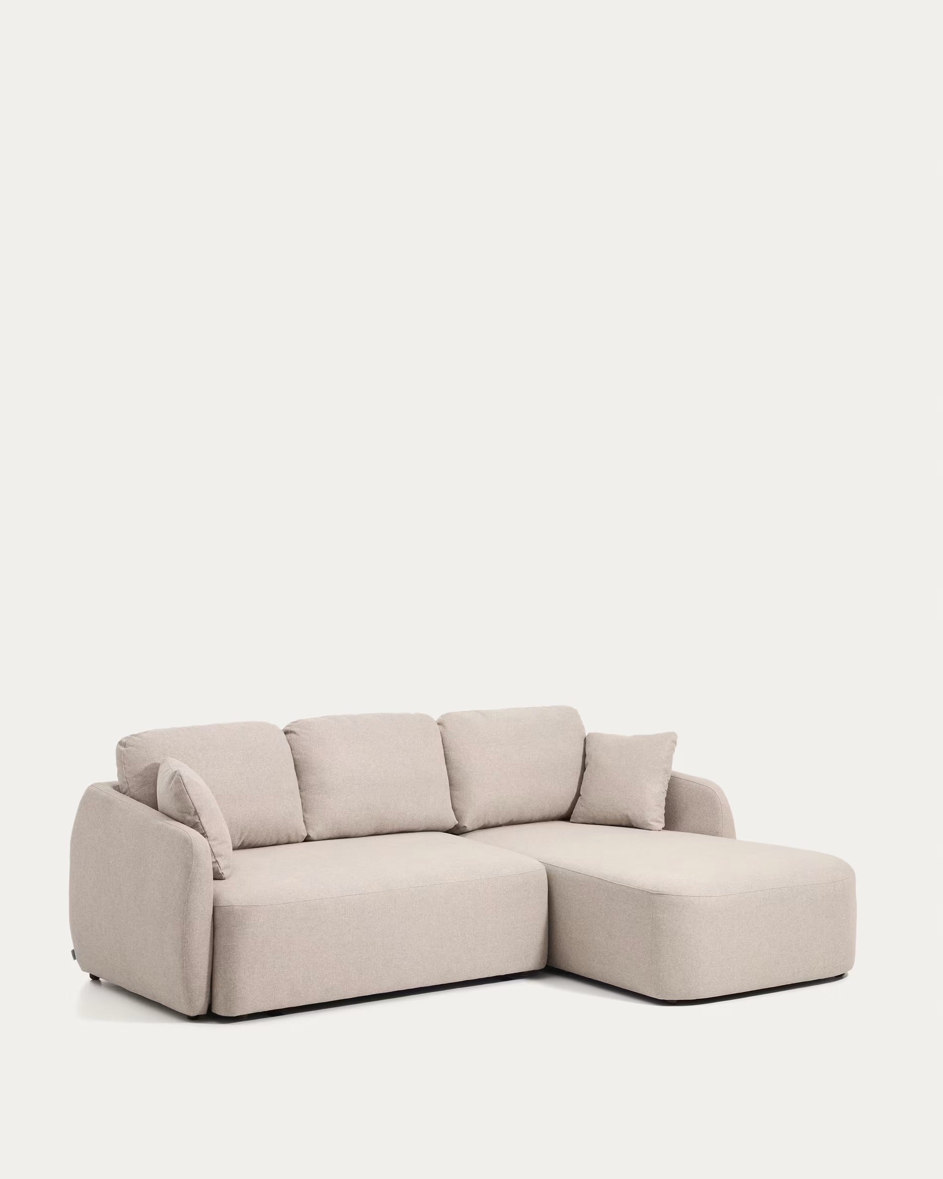 Rechtsseitige 3-Sitzer-Couch mit Schlaffunktion LAIRA beige