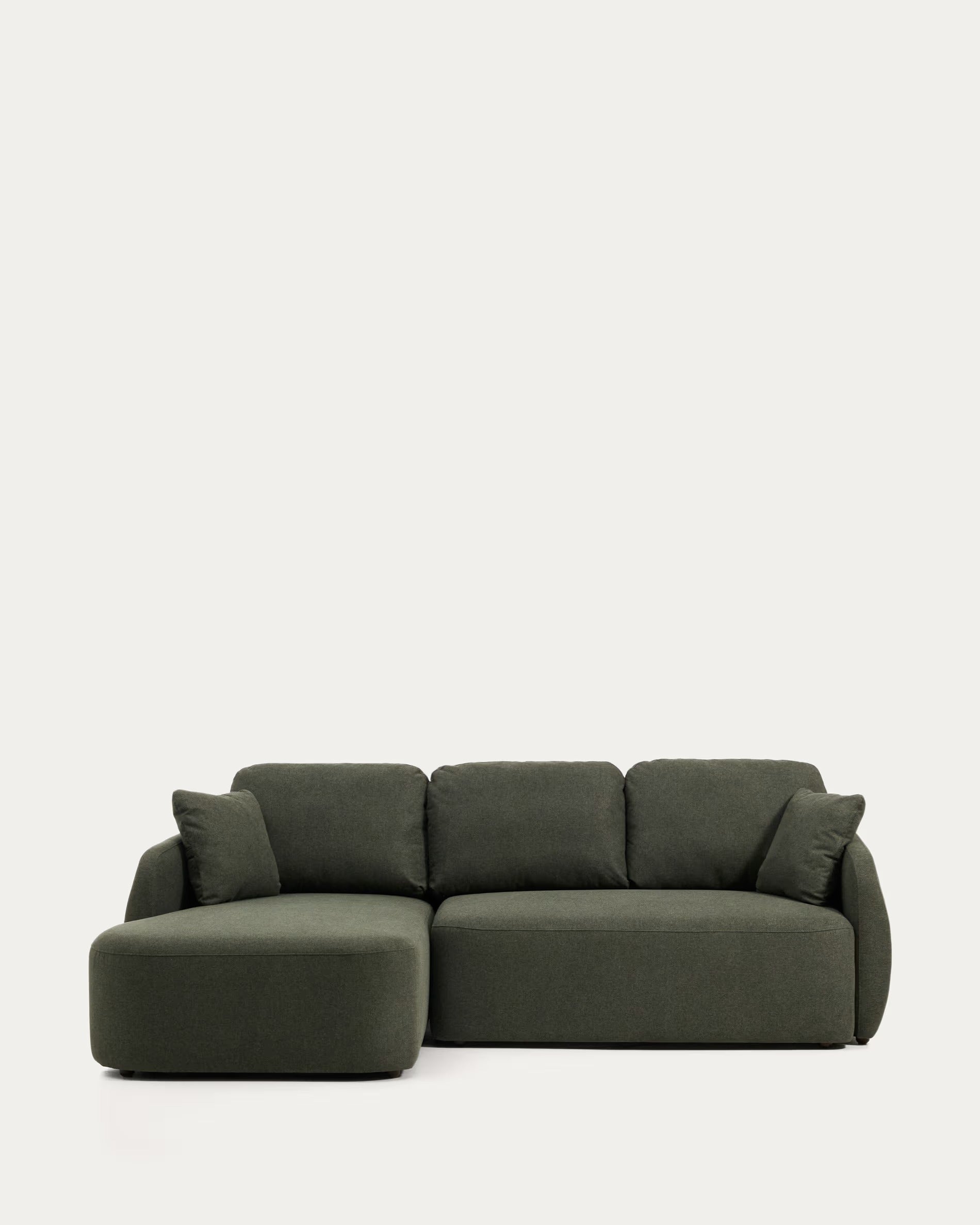 Left-facing 3-seater sofa bed LAIRA dark green