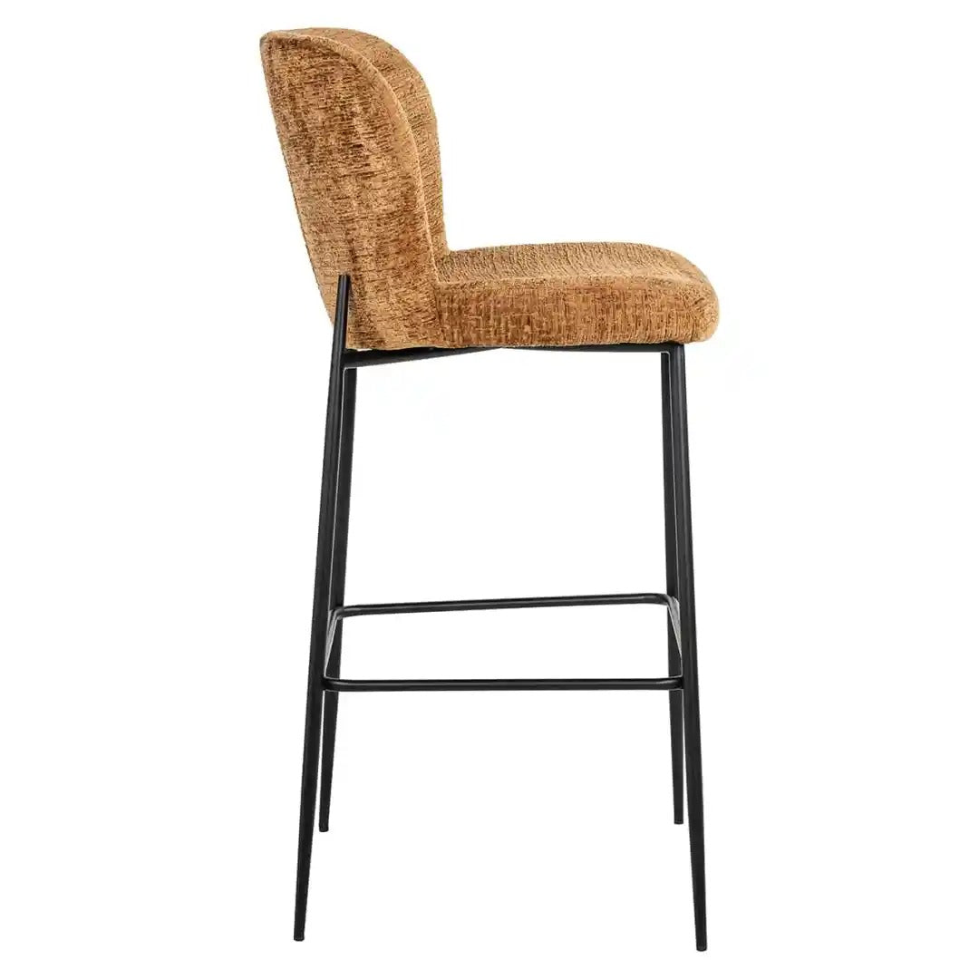 Barhocker DARBY braun mit schwarzem Fuß