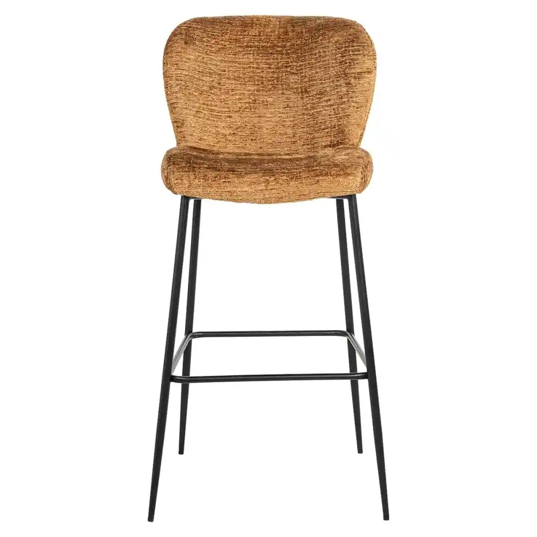 Barhocker DARBY braun mit schwarzem Fuß