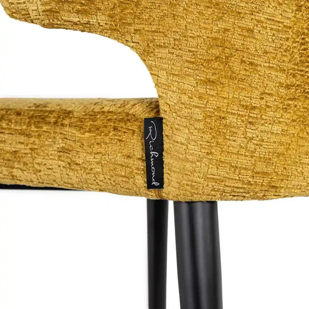 Barhocker TAYLOR gelb mit schwarzem Fuß