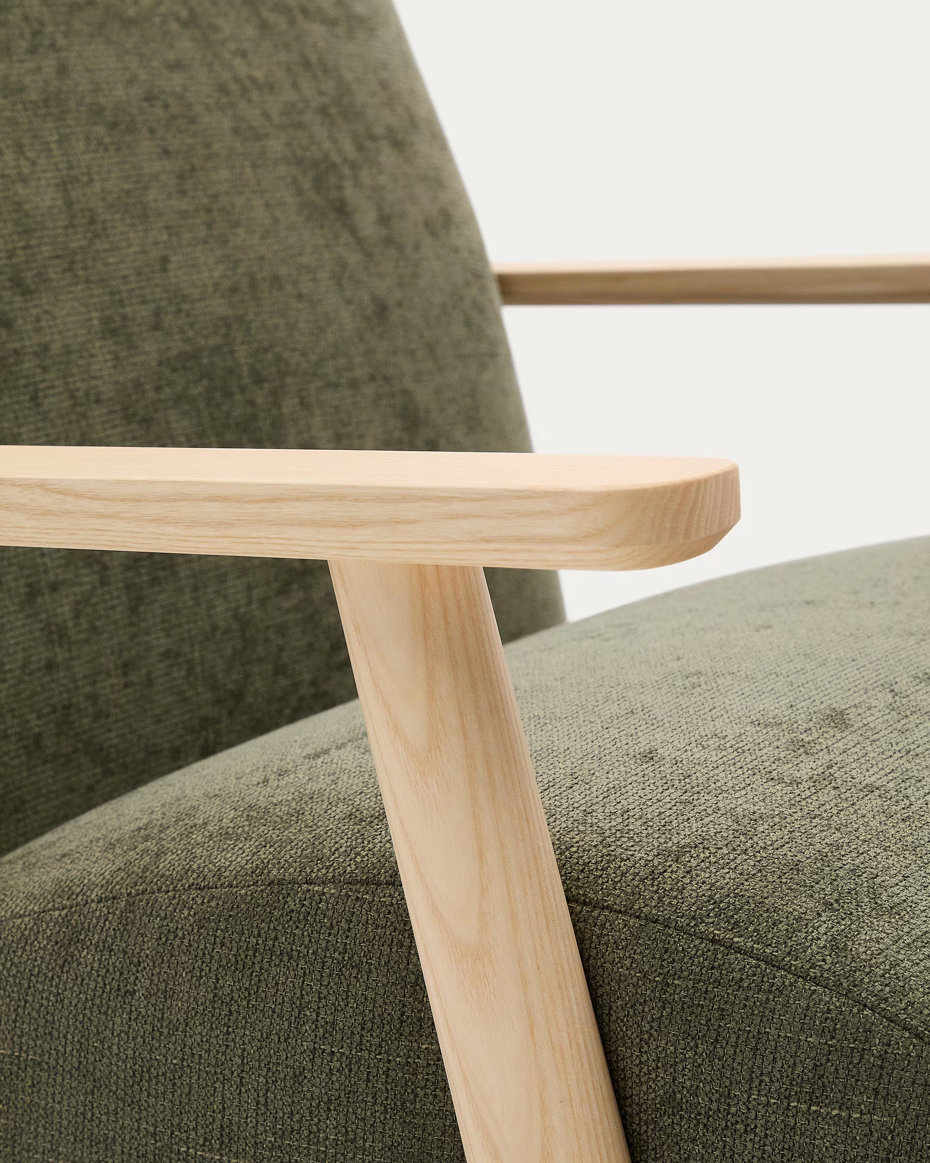 Fauteuil MEGHAN groen met essen basis