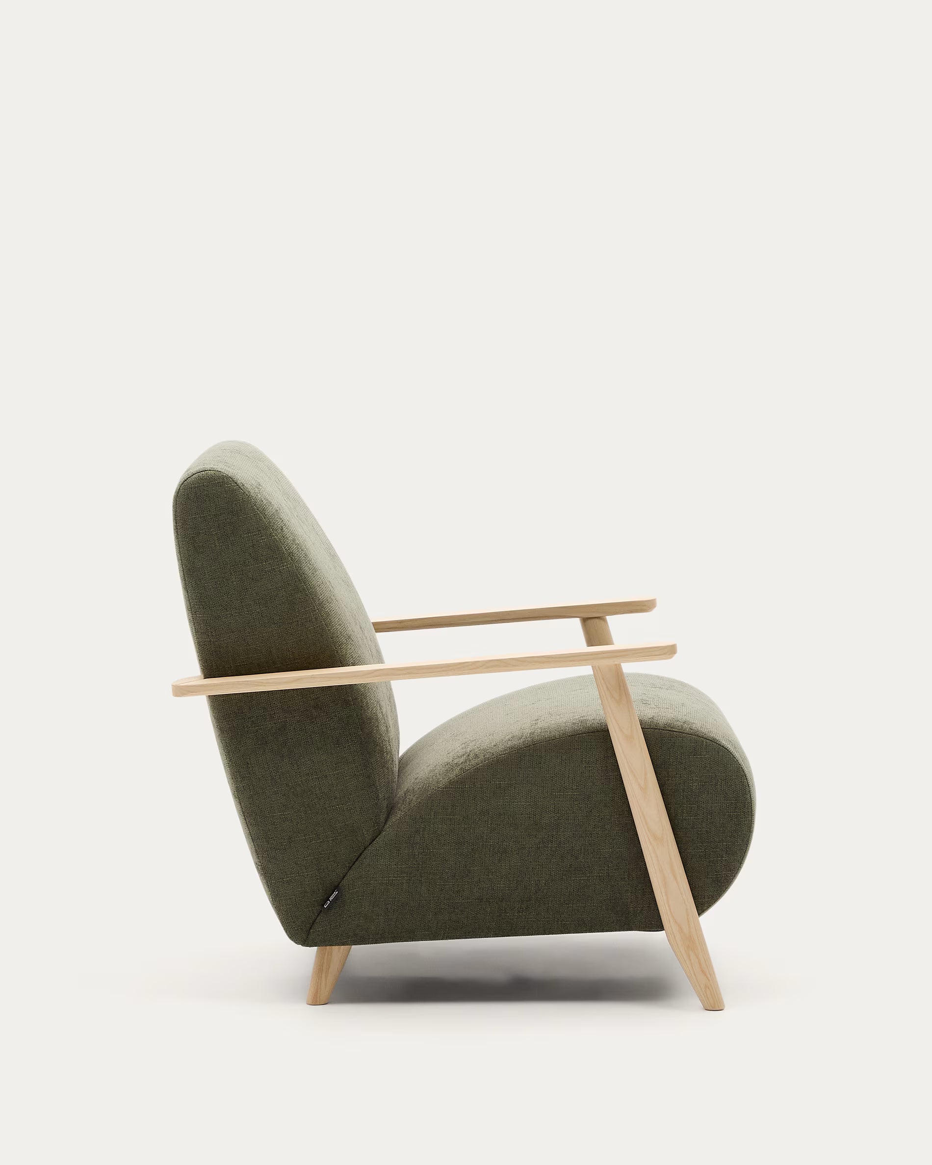 Fauteuil MEGHAN groen met essen basis