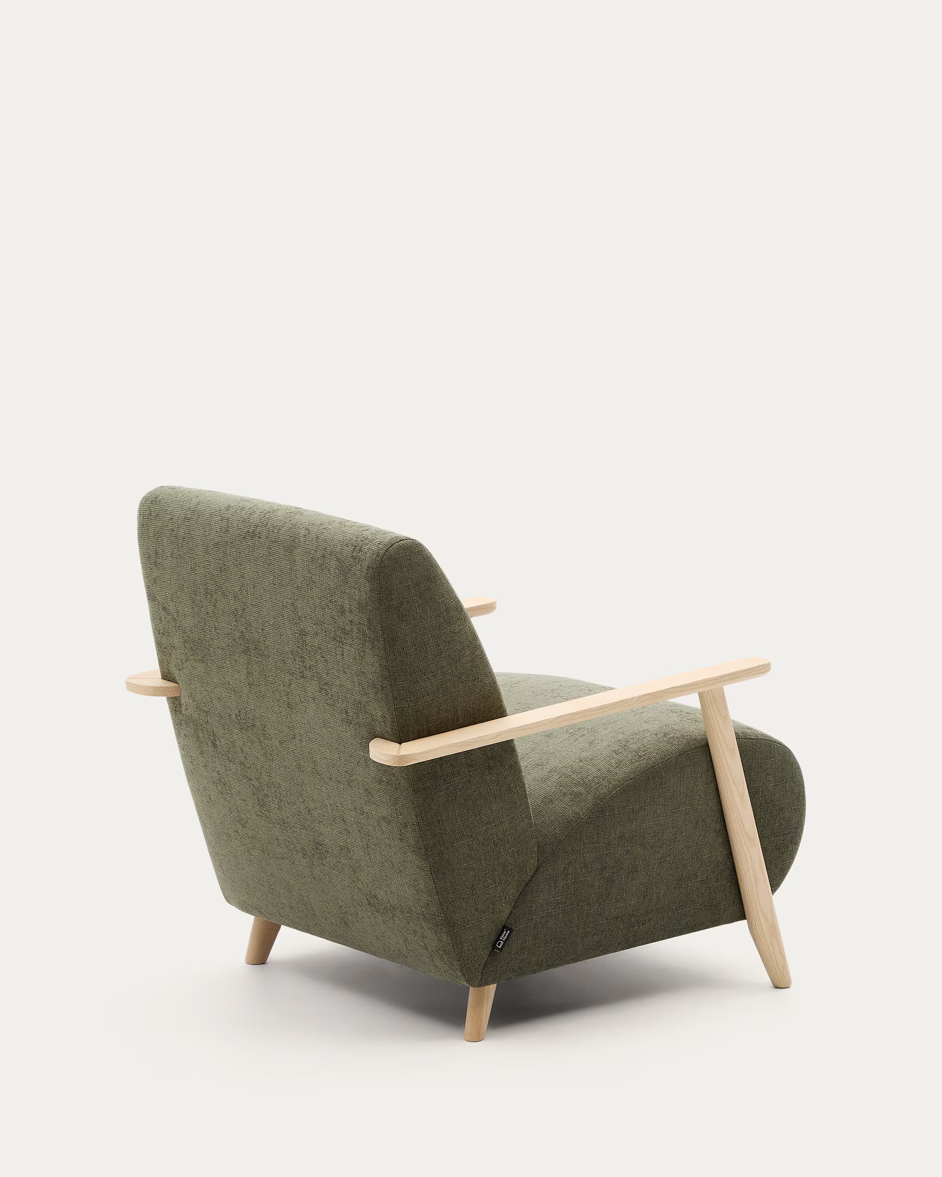 Fauteuil MEGHAN groen met essen basis
