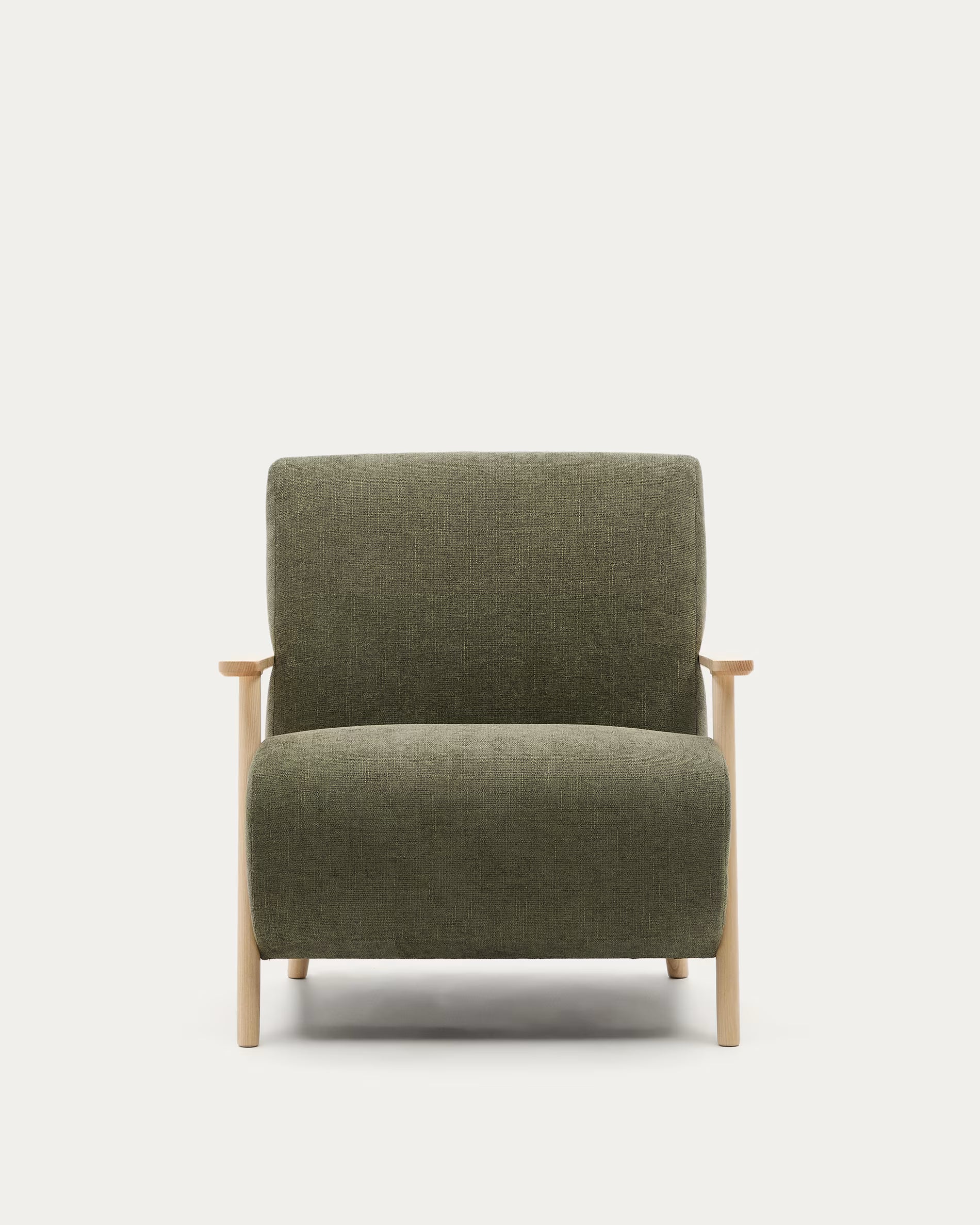 Fauteuil MEGHAN groen met essen basis