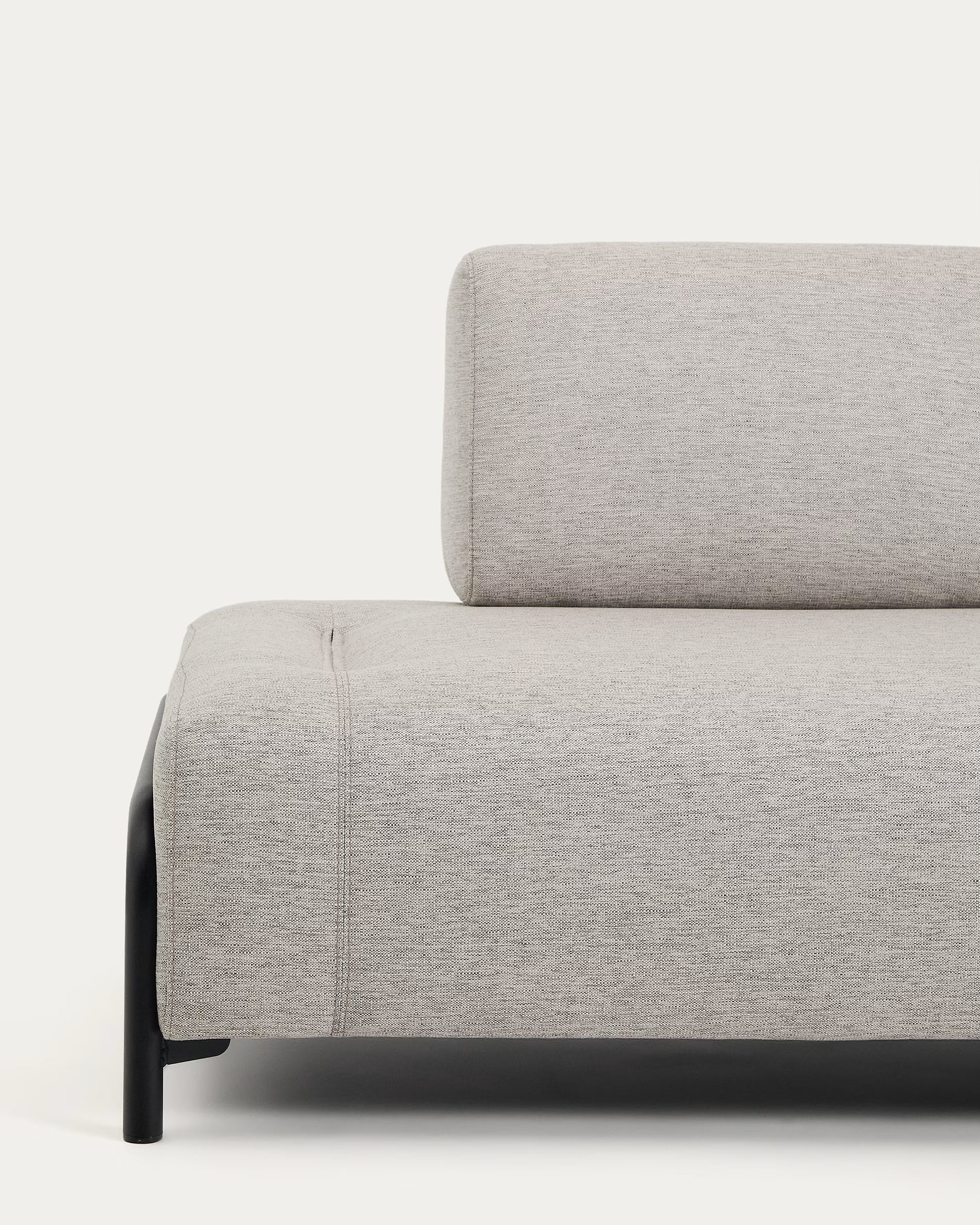 Modulaire 2-zitsbank COMPO grijsbeige met zwarte basis