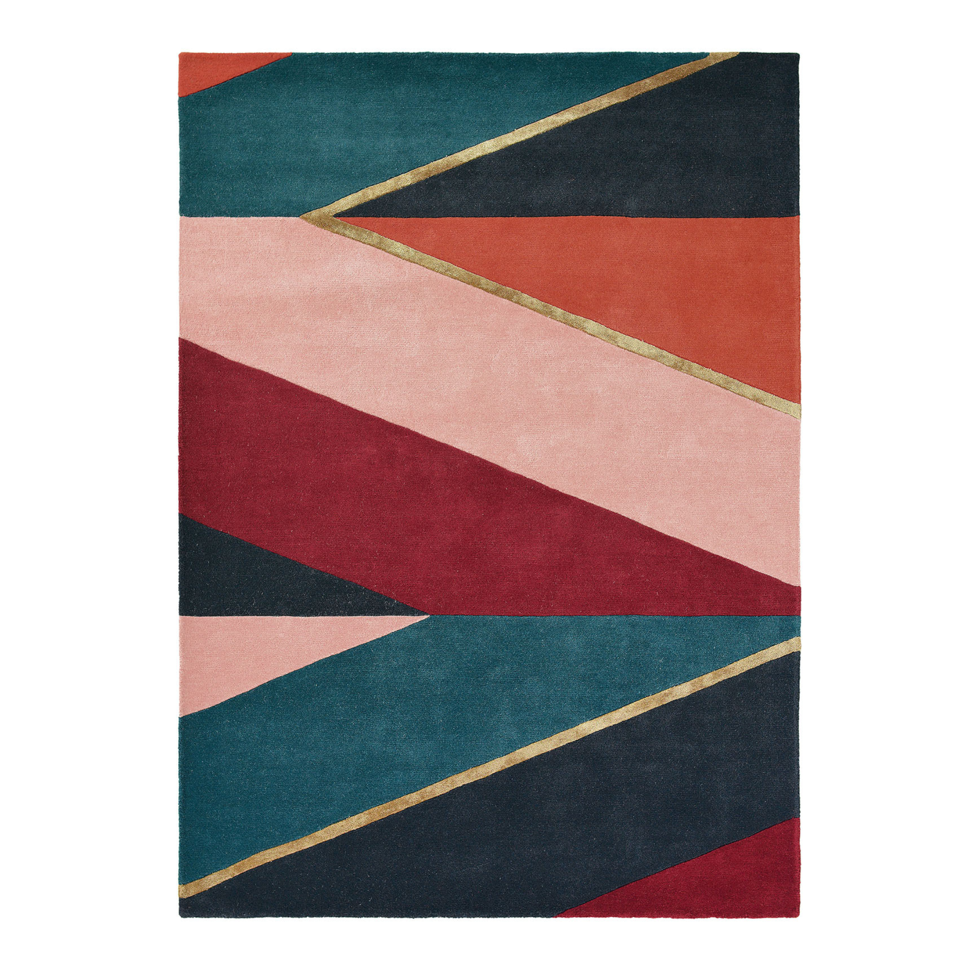 SAHARA Teppich grün und burgunderrot