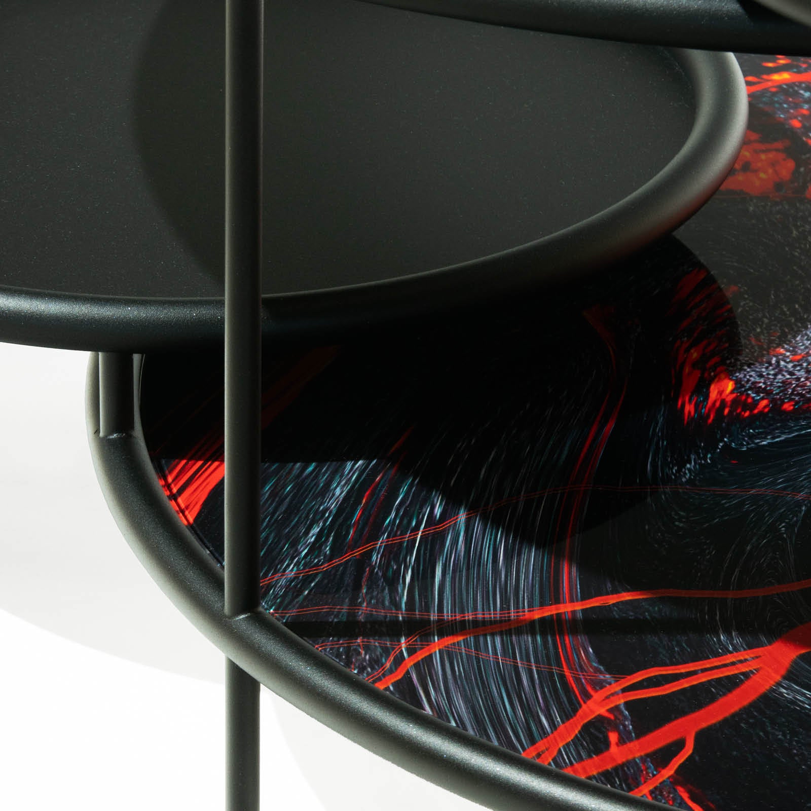 Coffee table sangaka dyed glass