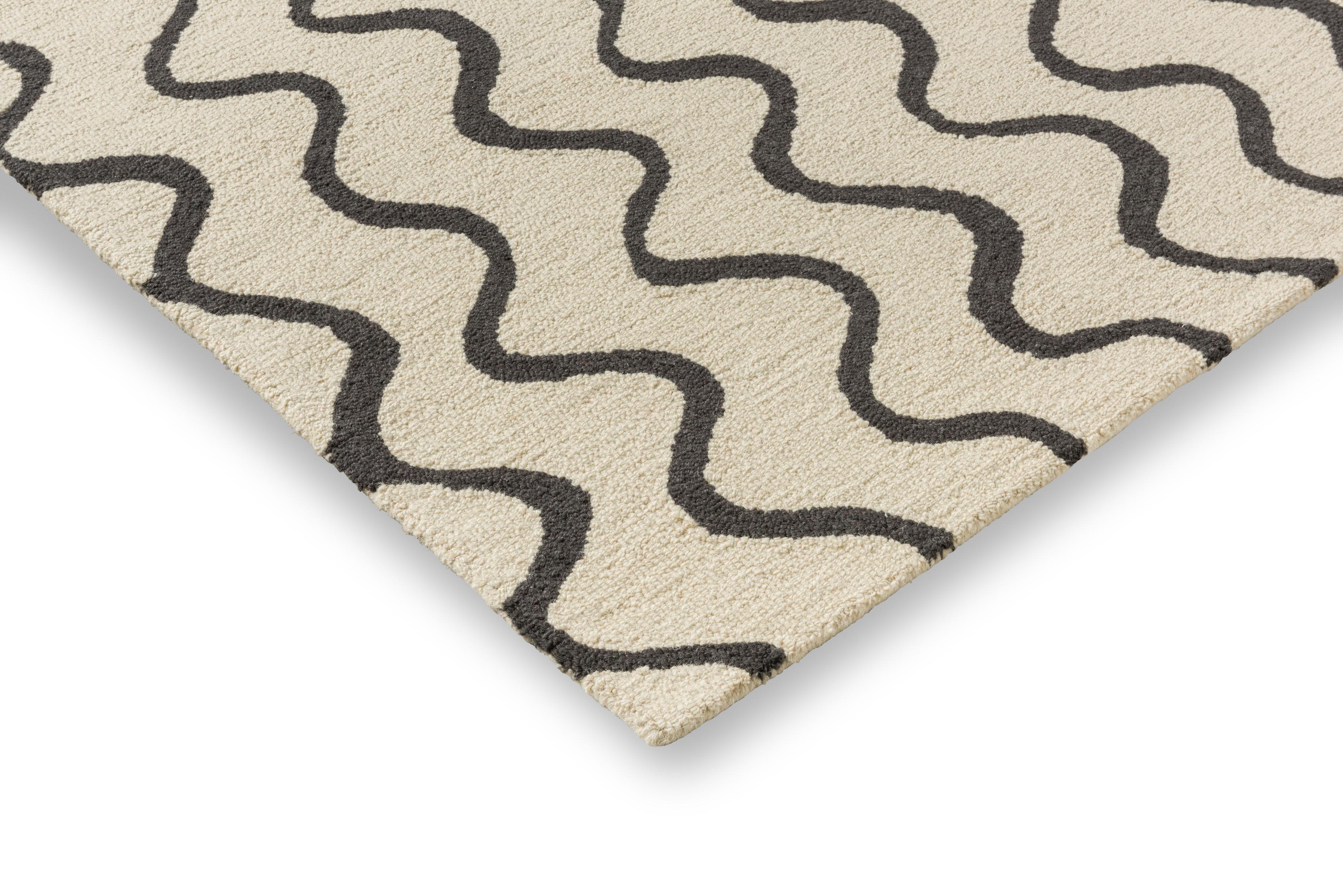 Teppich RIBBON beige mit Schwarz