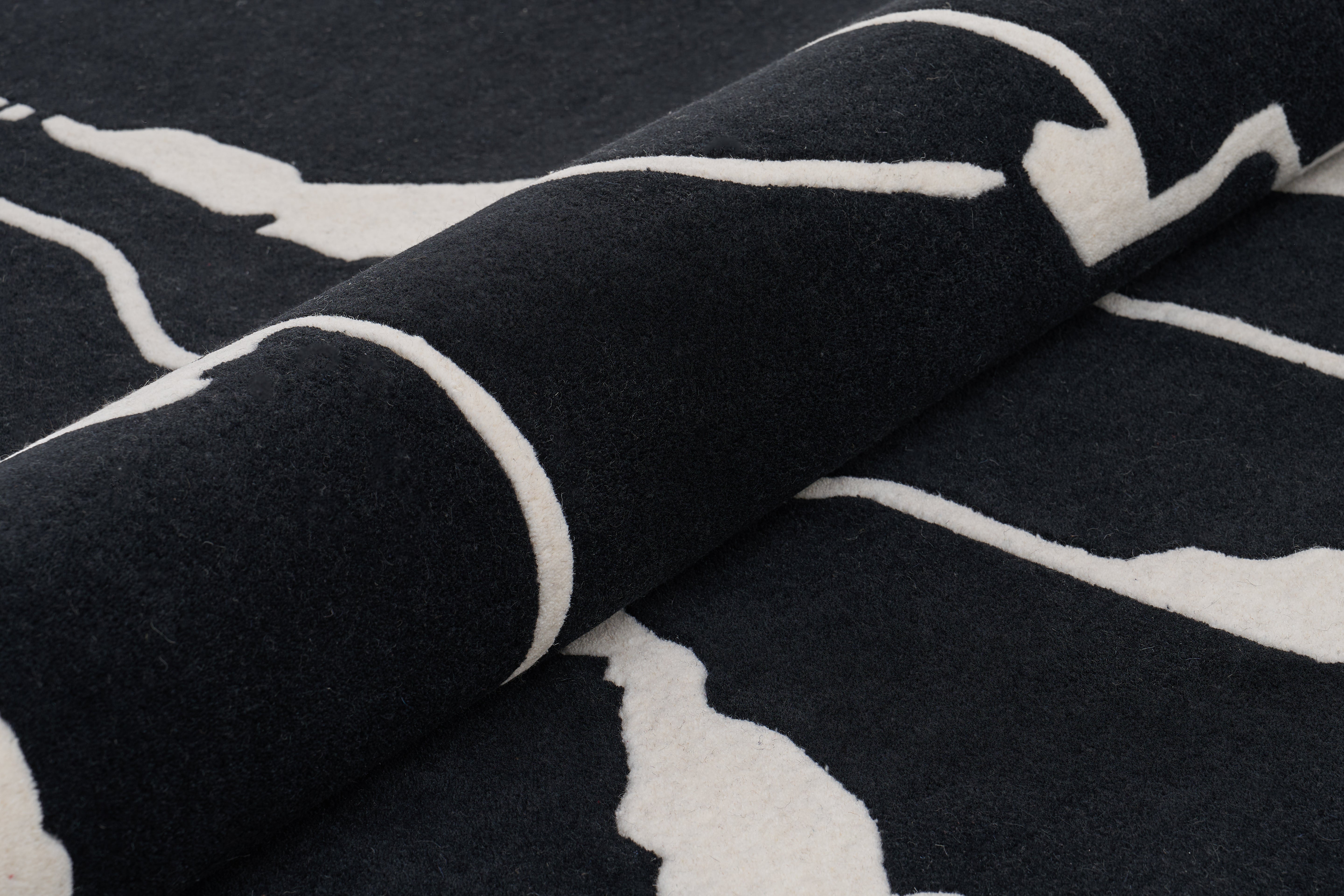 Teppich SHAPES CANYON schwarz mit beige