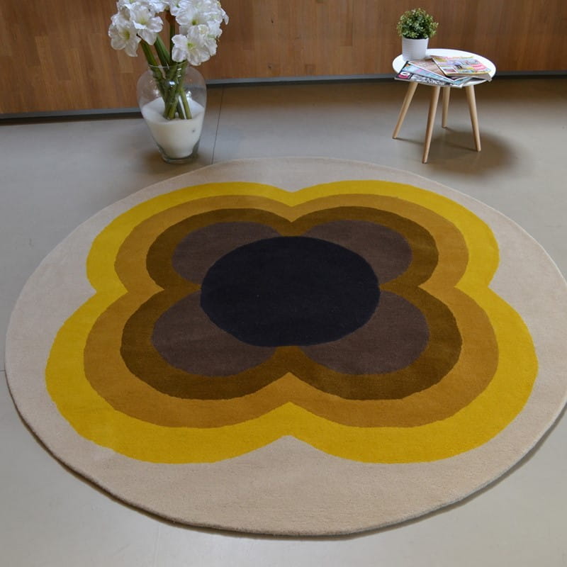 Round rug SUNFLOWER yellow