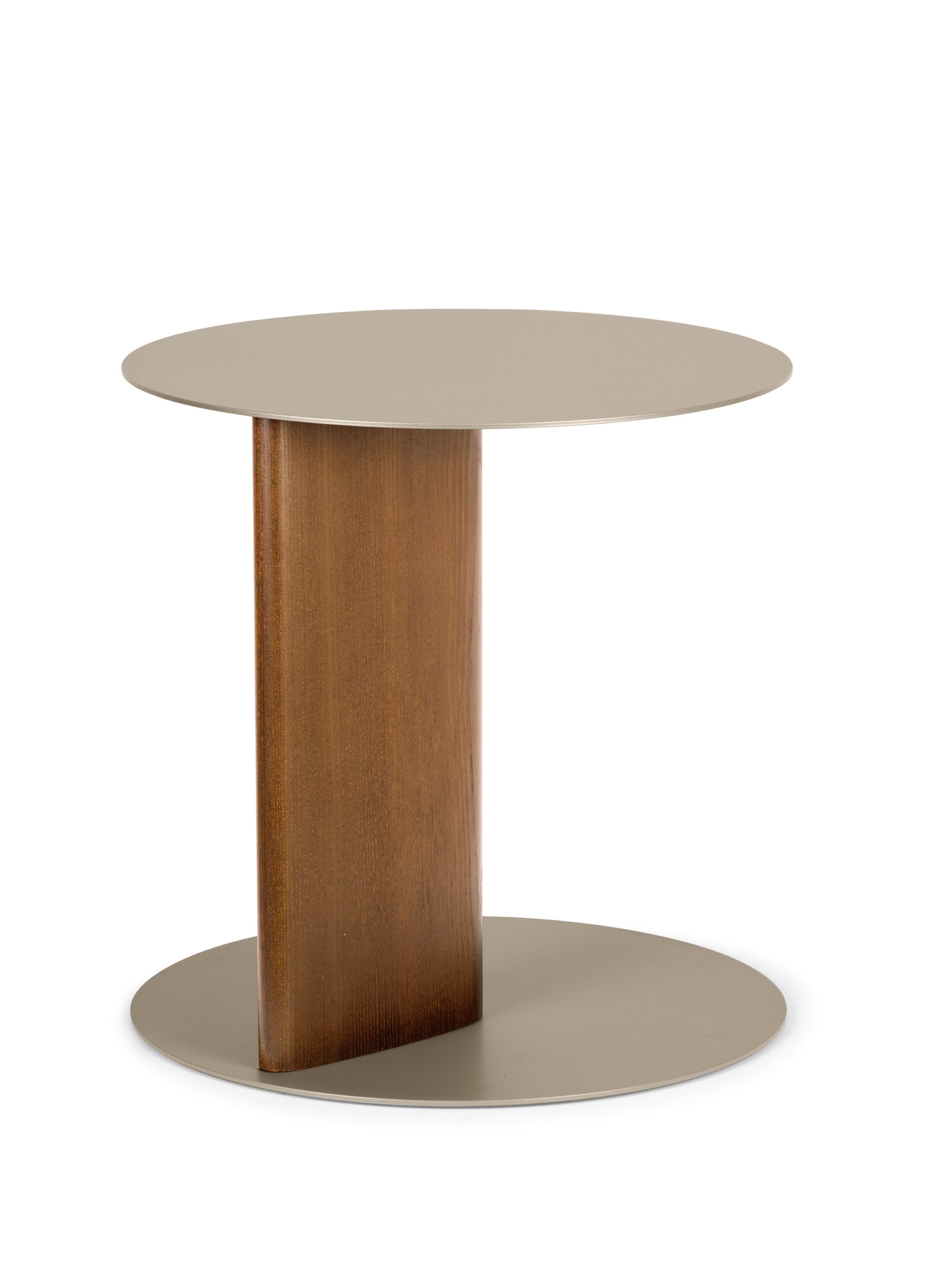 SANDY side table with cream top and walnut base