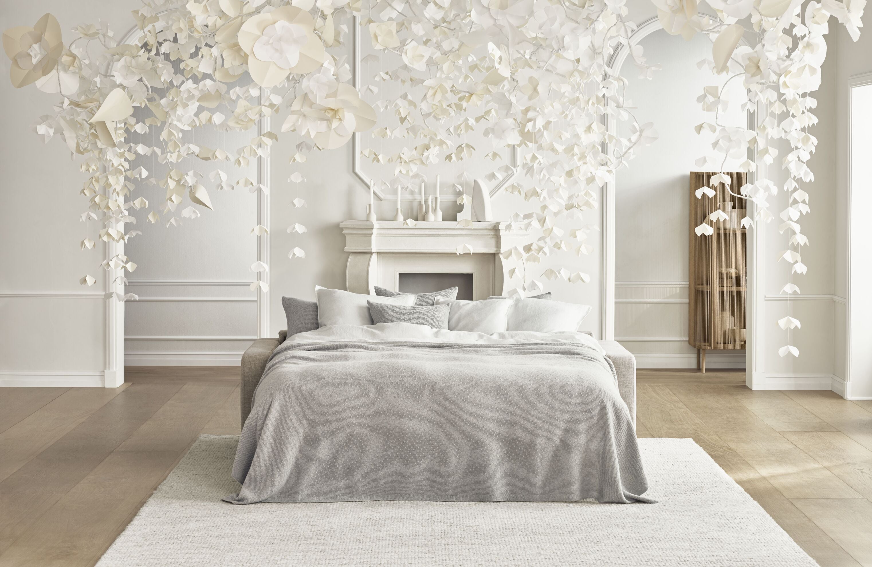 Hoekbank met slaapfunctie rechts, 3-zits SCANDINAVIA met stalen basis