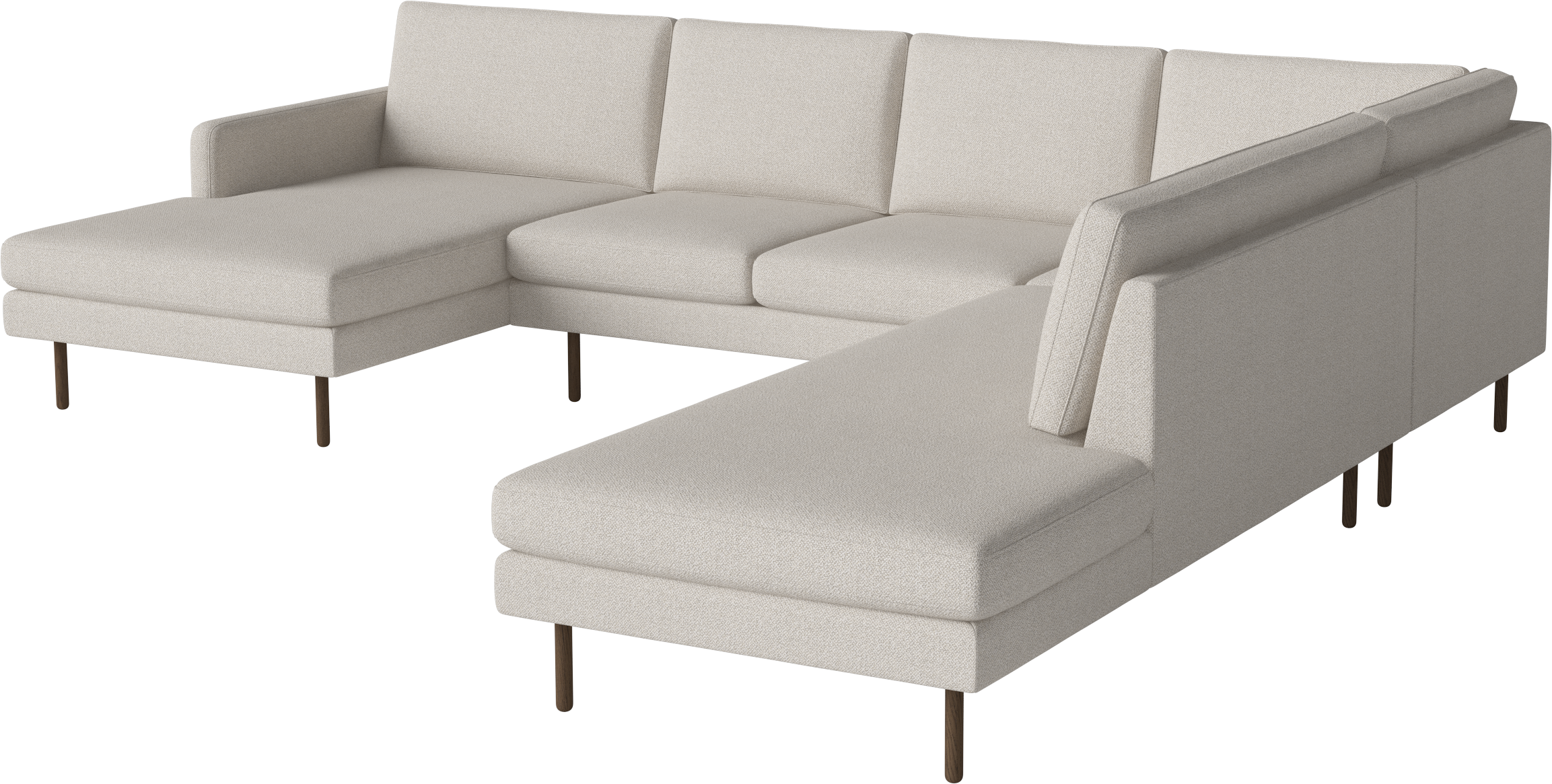 Rechthoekige U-vormige hoekbank rechts SCANDINAVIA REMIX met donkere basis