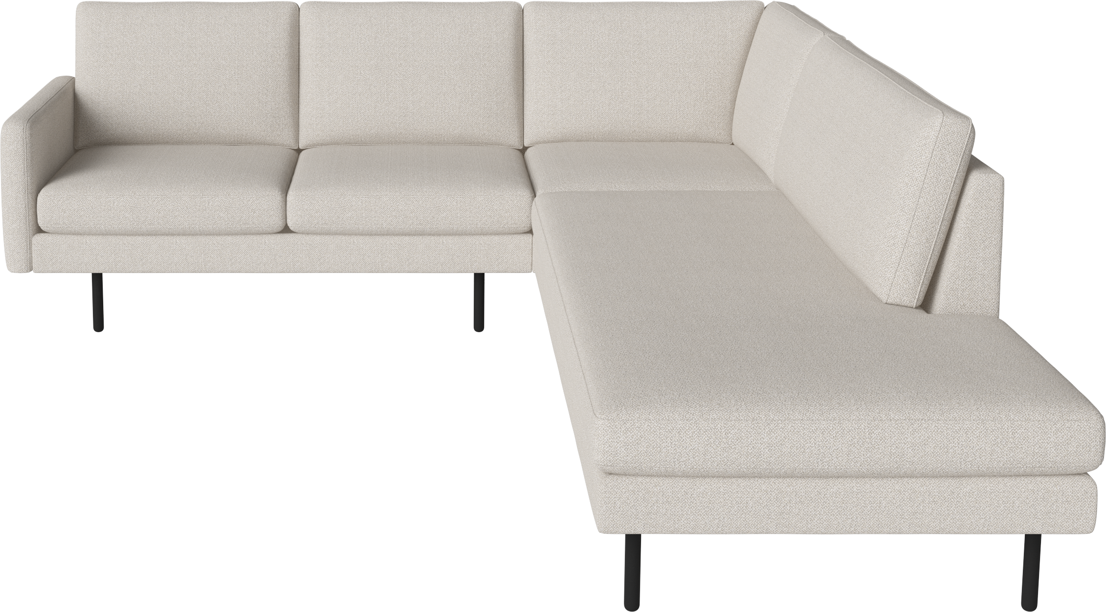 Open rechterhoekbank SCANDINAVIA met zwarte eiken basis