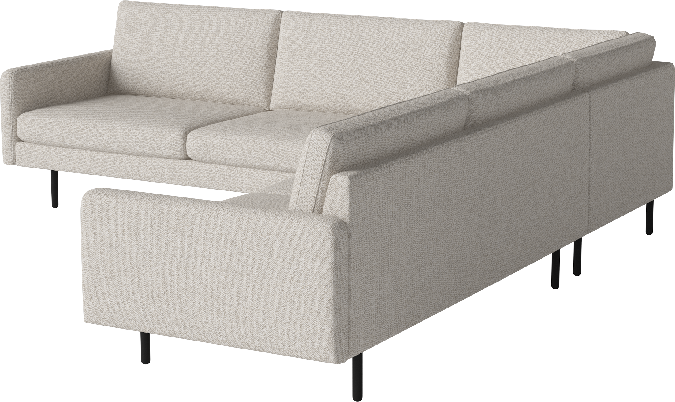 Symmetrische hoekbank SCANDINAVIA REMIX zwarte basis