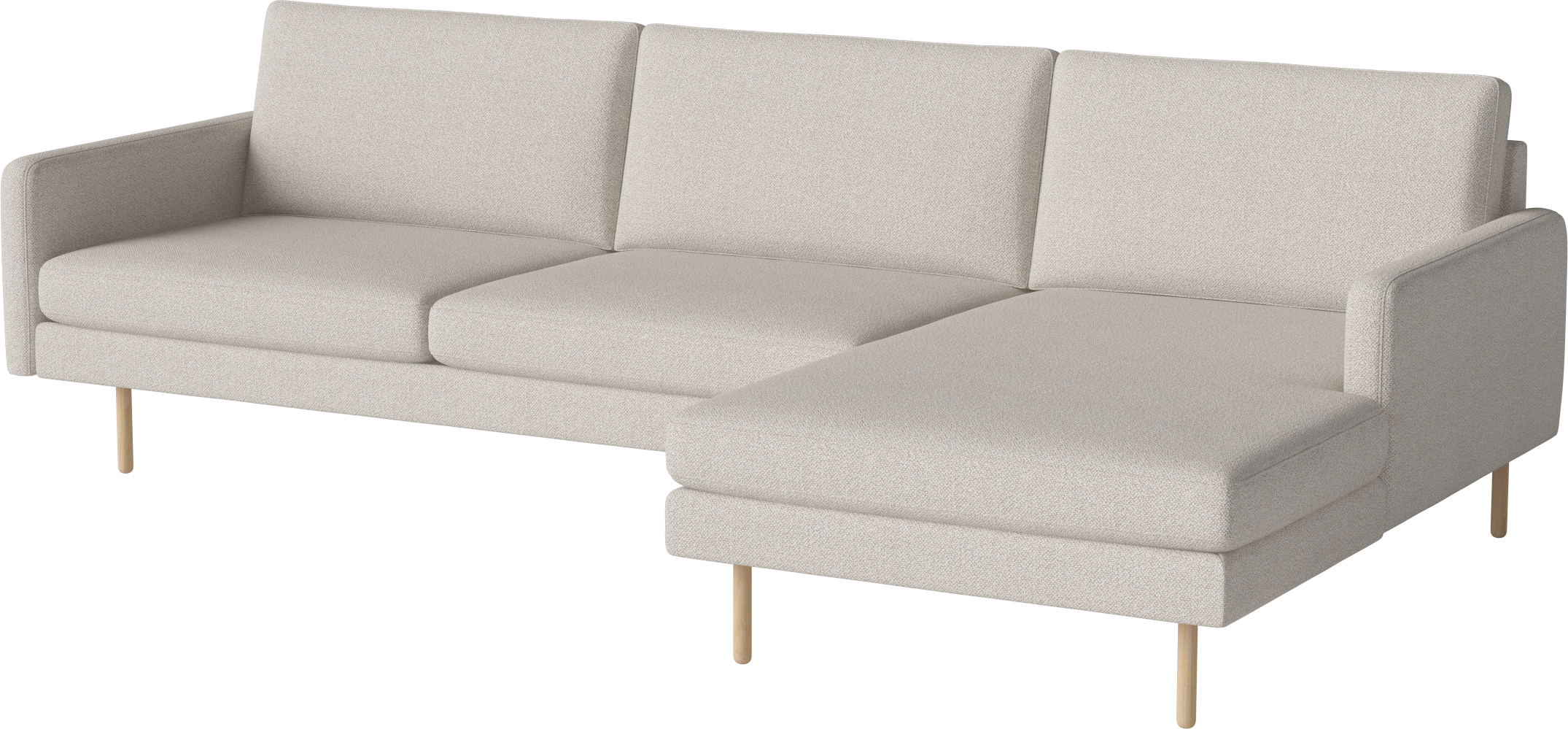 Rechthoekige hoekbank SCANDINAVIA REMIX met gebleekte basis