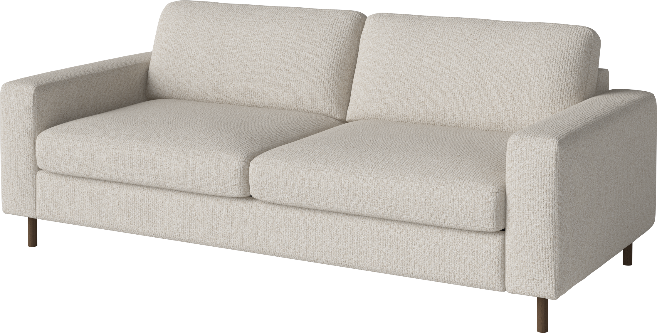 Sofa 2,5-zits SCANDINAVIA met een basis van donker eikenhout