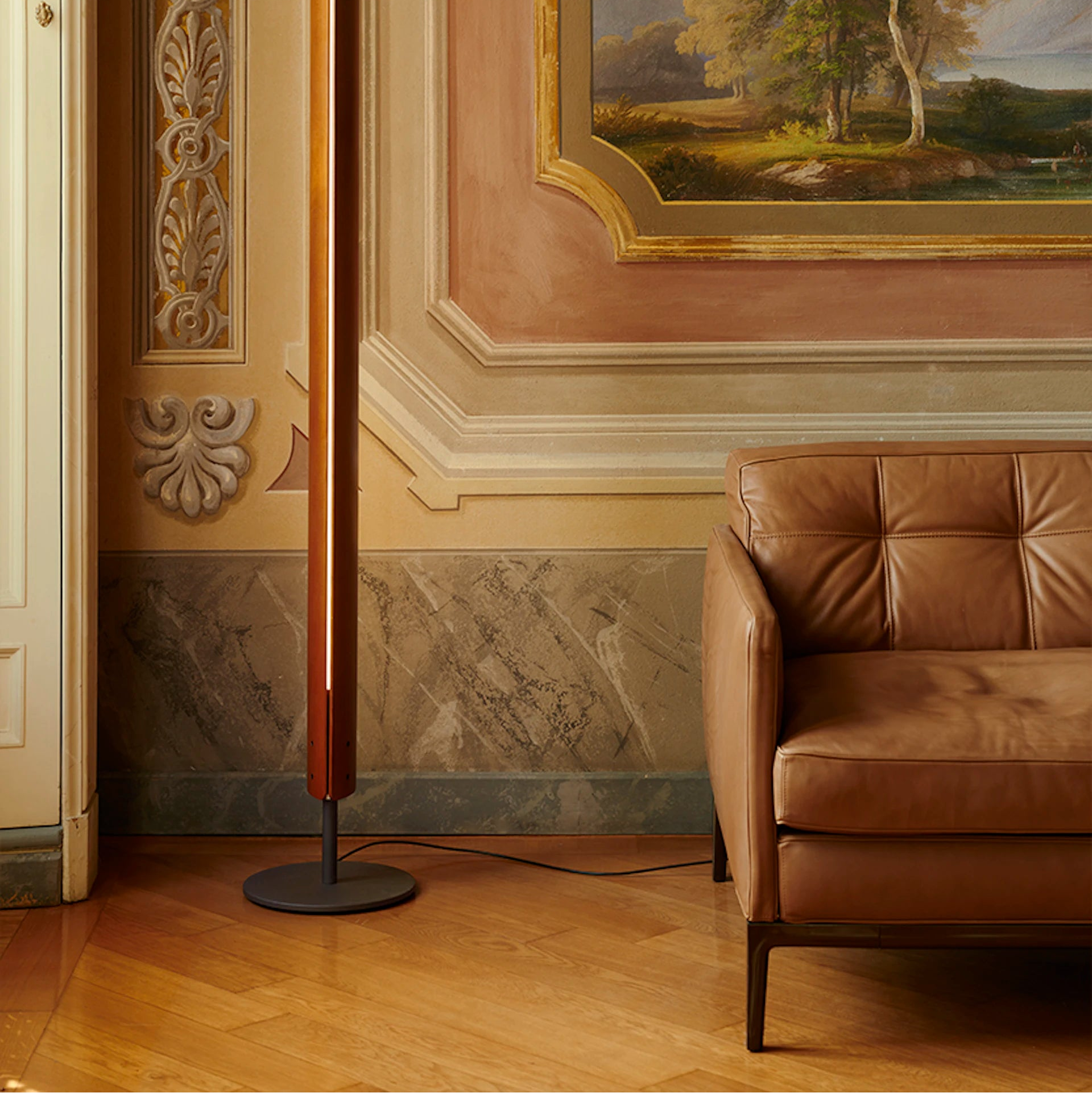 Vloerlamp SEKI-HAN koperbruin