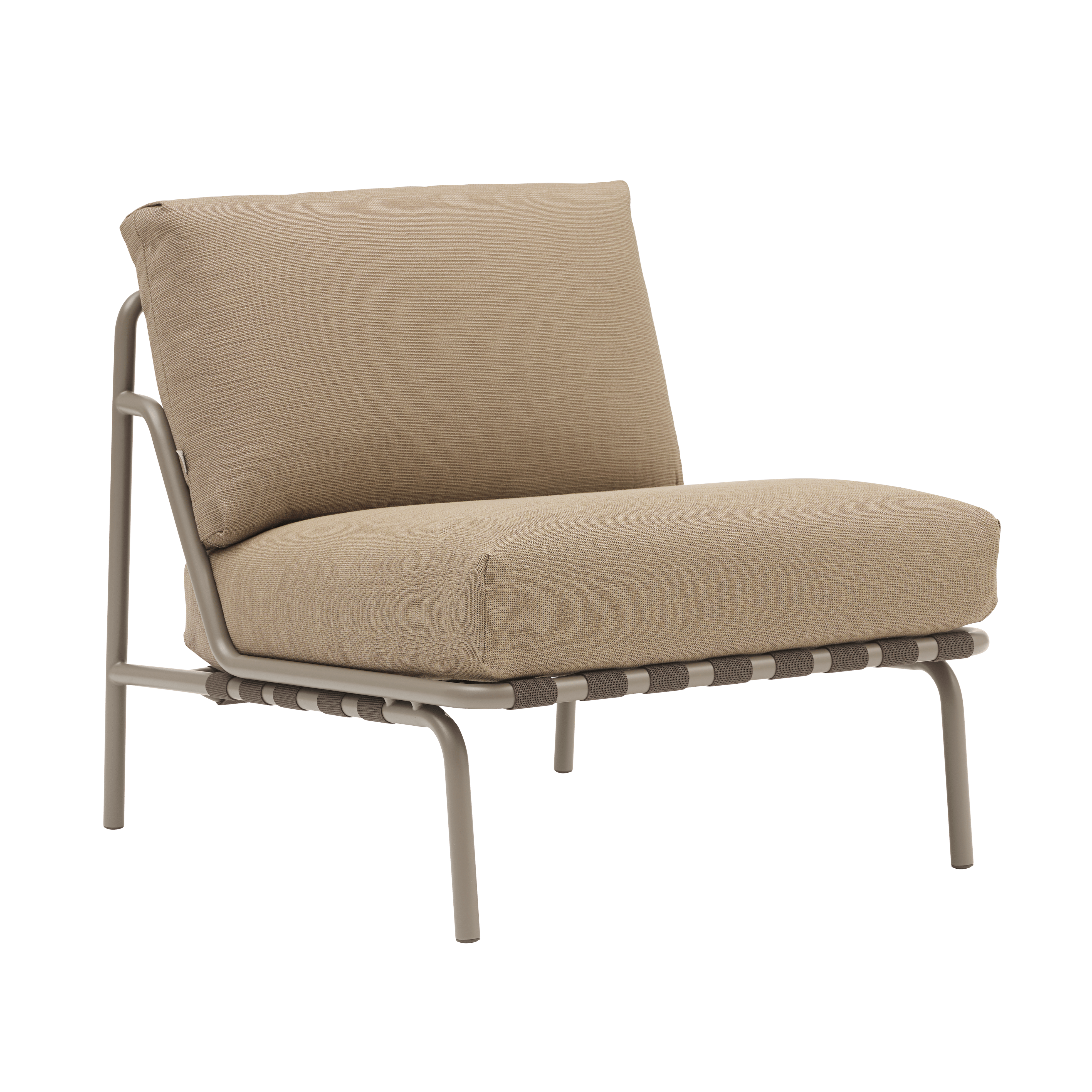 Buitenfauteuil SETTLE bruin met taupe basis