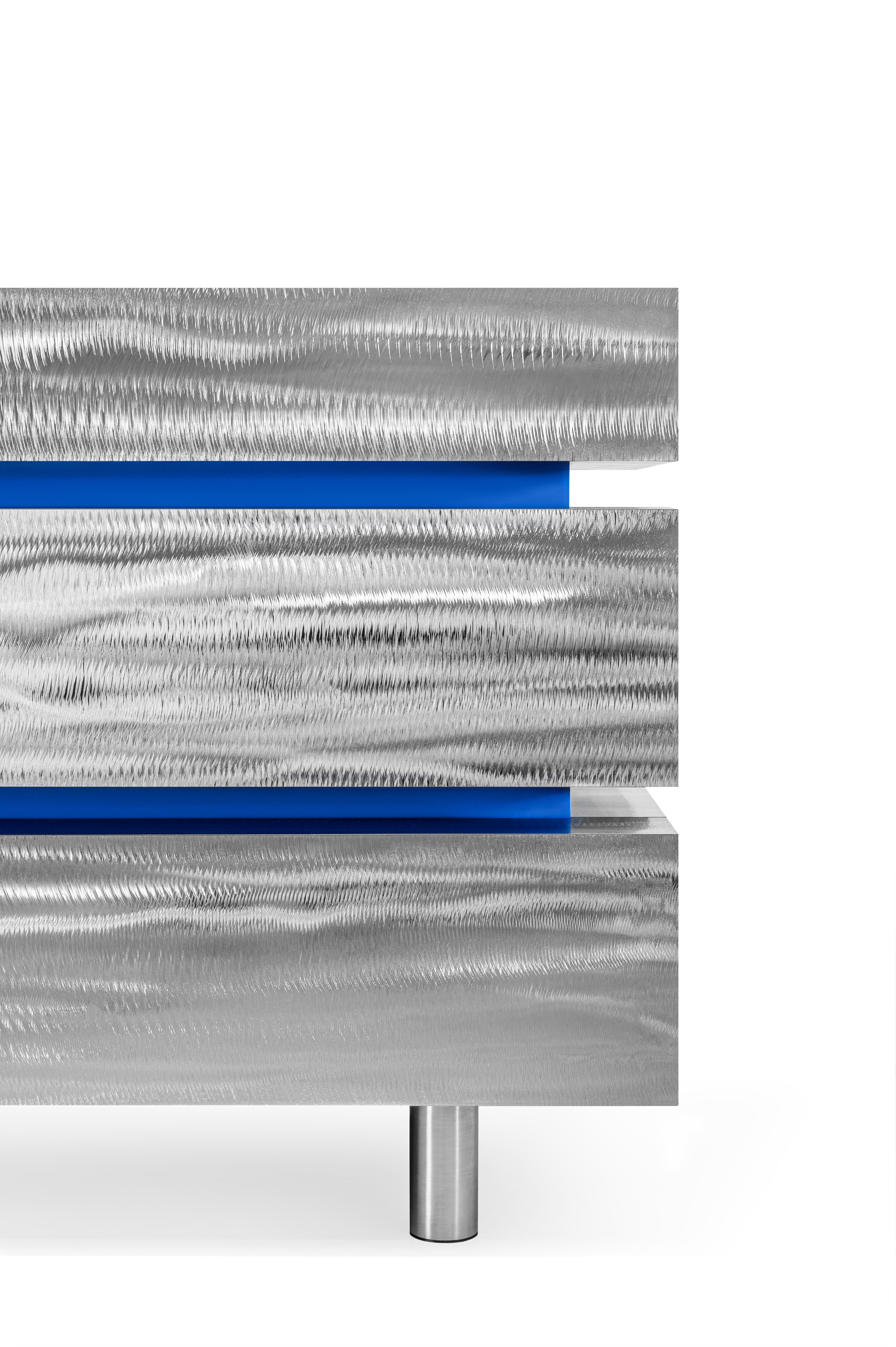 Kommode GERRIT CS1 - LIMITIERTE AUFLAGE stahlblau mit kobaltblau