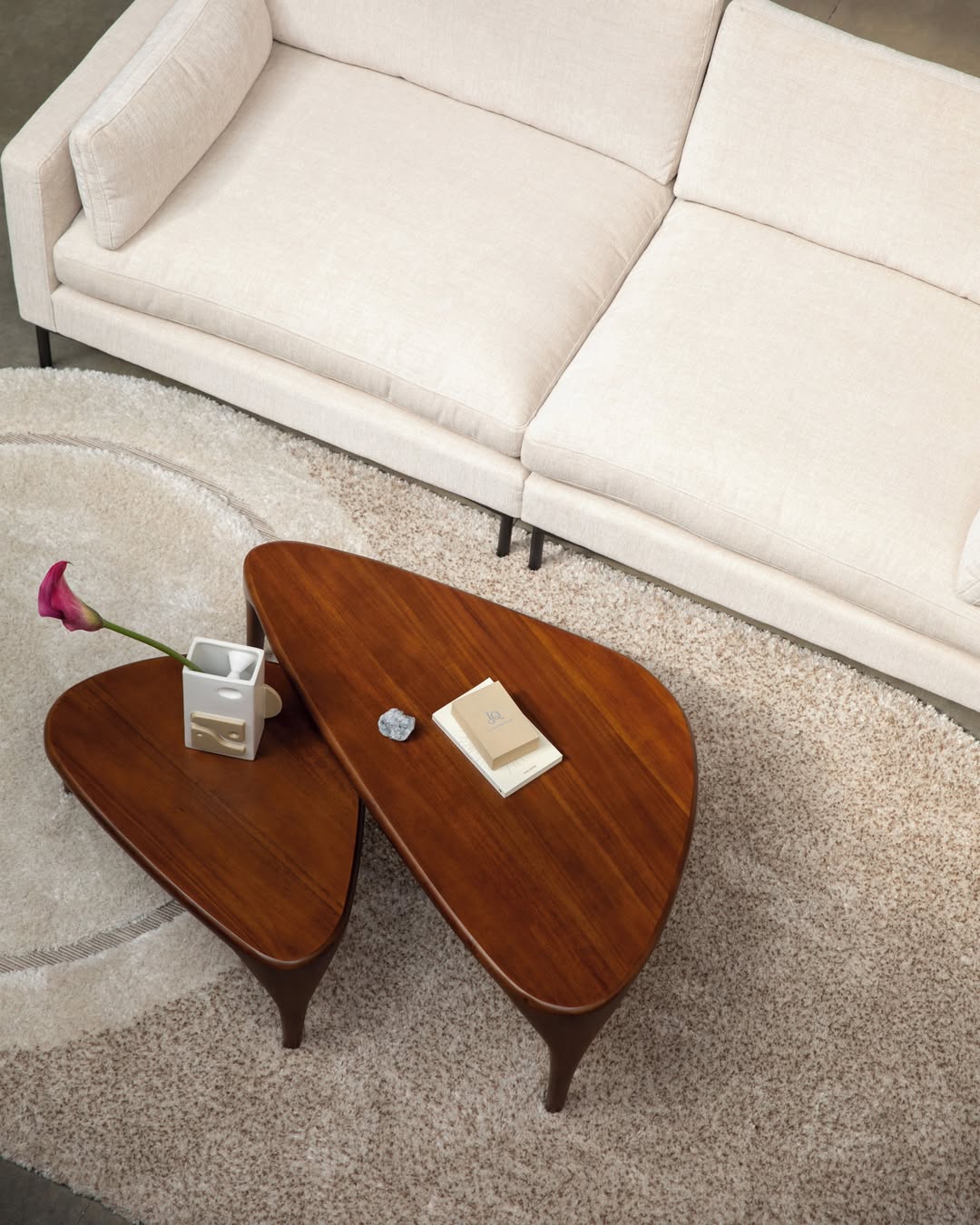 ISLA walnut veneer coffee table set